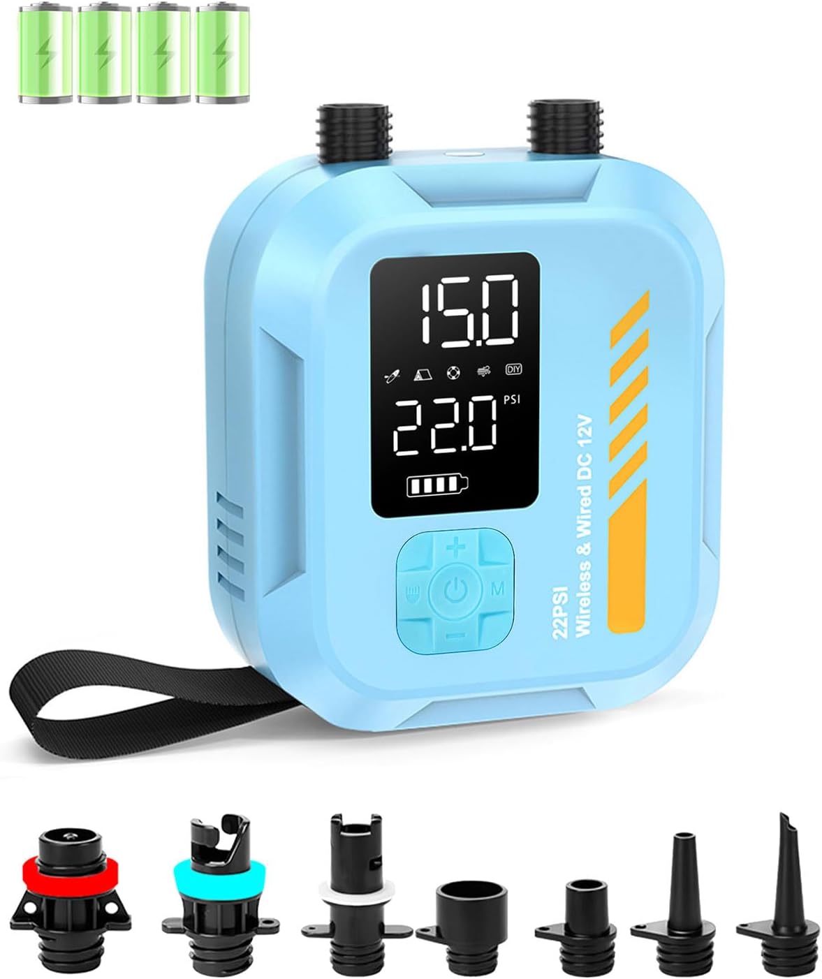 Detalle de Electric Paddle Board Pump Portable: 22 PSI Rechargeable SUP Air Pump with Intelligent Dual Stage Inflation & Deflation
