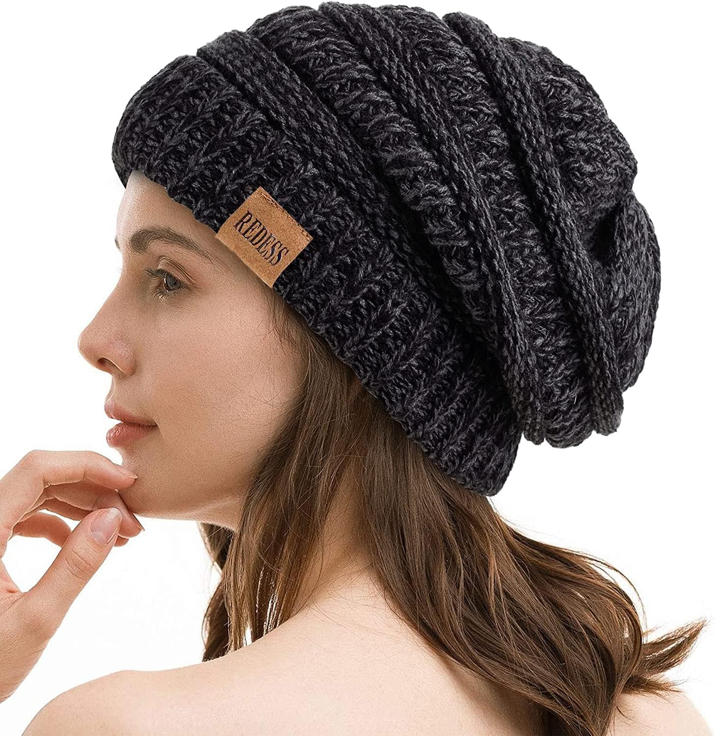 Detalle de REDESS Slouchy Knit Beanie, Acrylic
