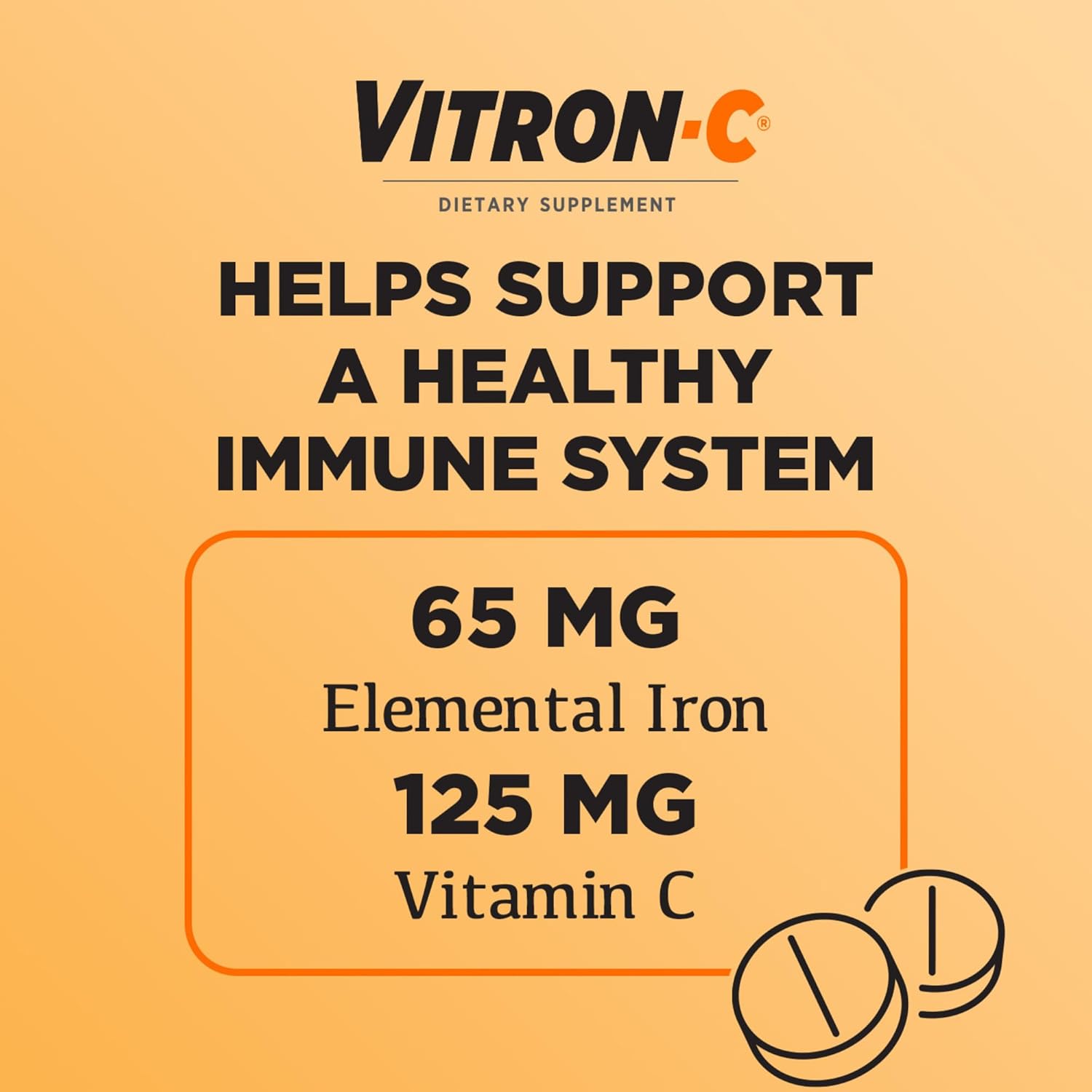 Detalle de Vitron-C 012301 Iron Supplement with Vitamin C, 60 Tablets
