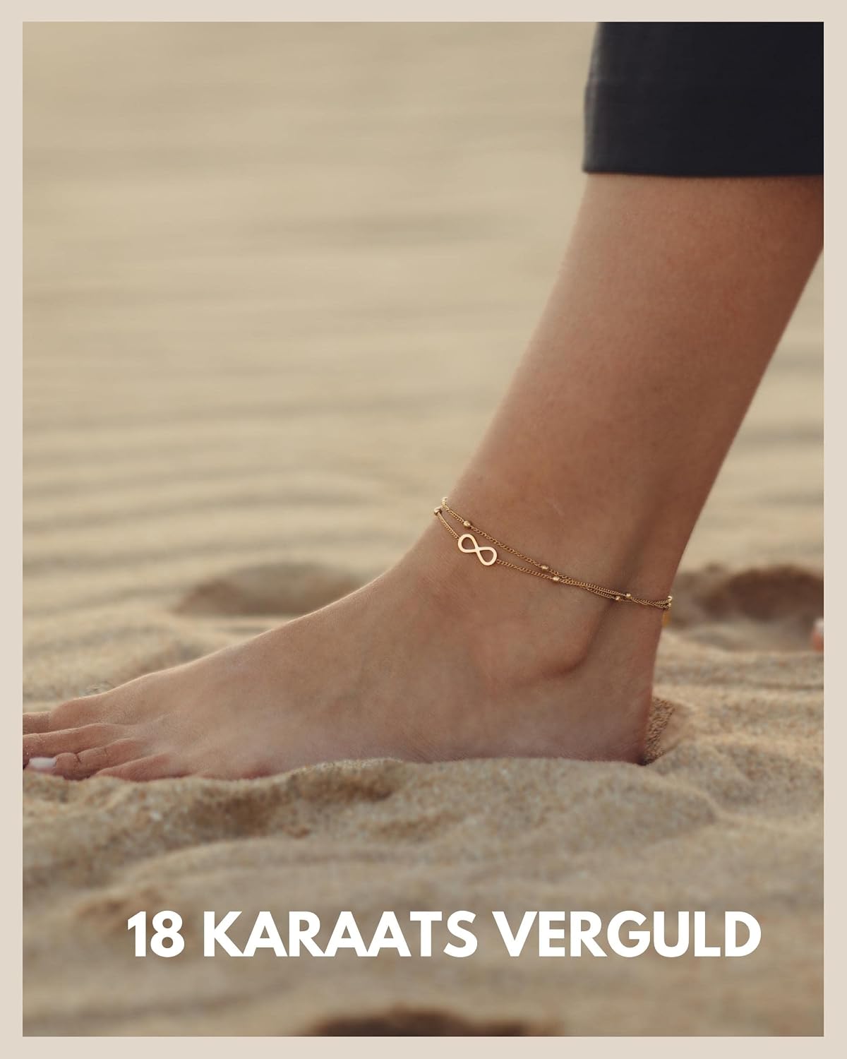 Thumbnail 5 de GOOD.designs Infinity enkelbandje, verstelbaar 22–27 cm, met 18K goudcoating
