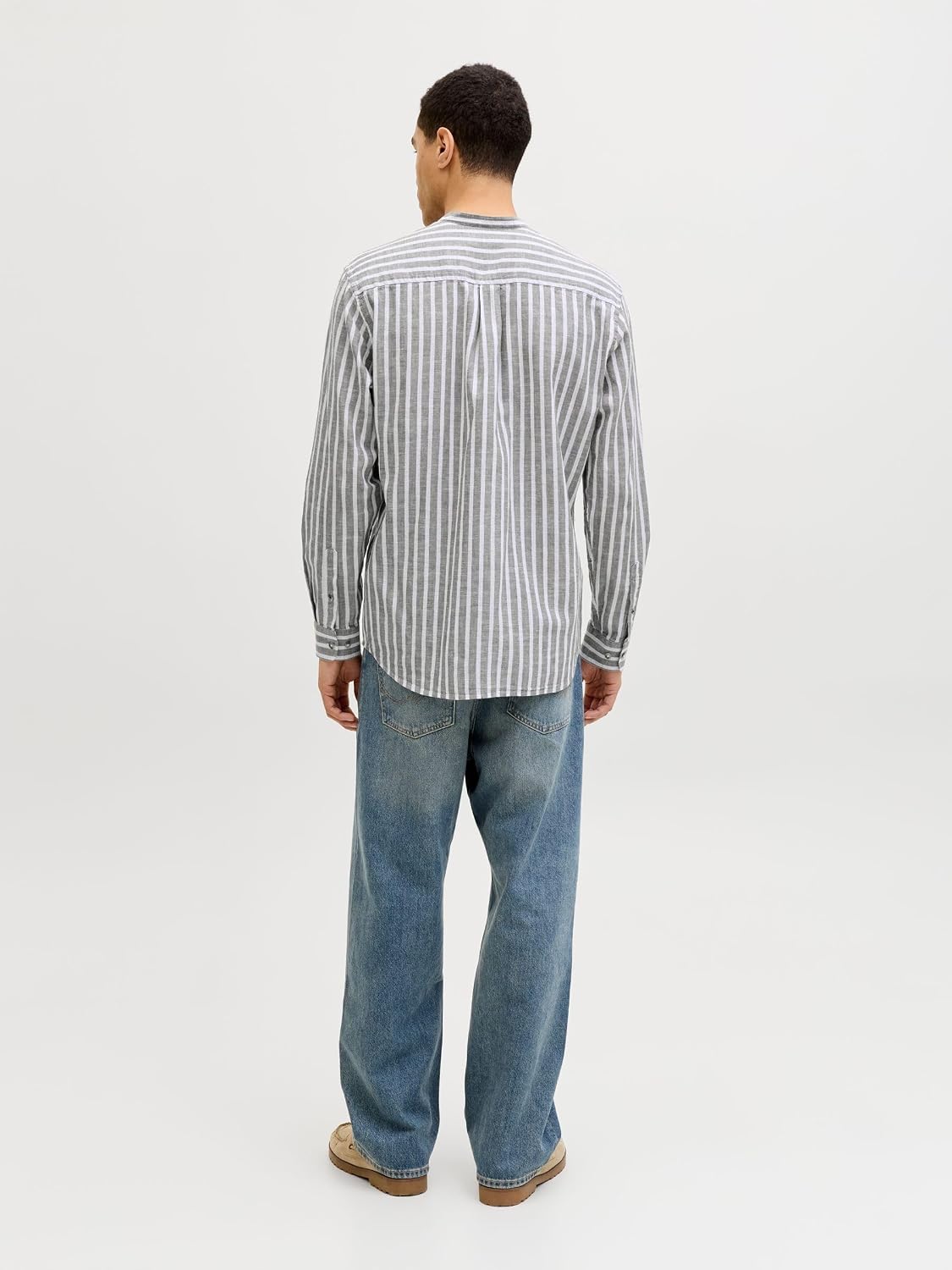 Detalle 2 de Jack & Jones JjeSummer Linen Blend Band Shirt L/S Sn Homme – Lot de 1