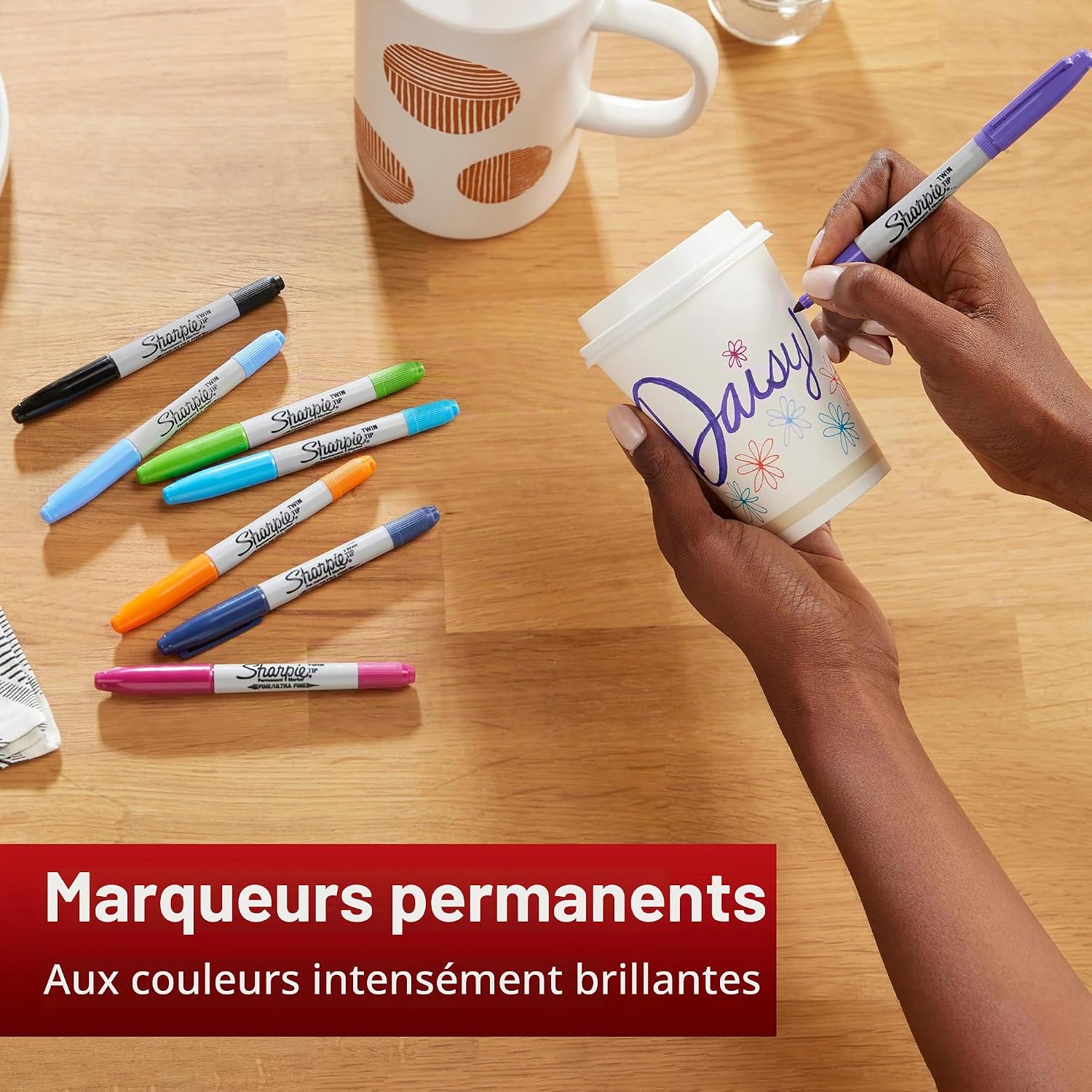 Detalle 2 de Sharpie permanente markers met dubbele punt, zwart, doos van 12