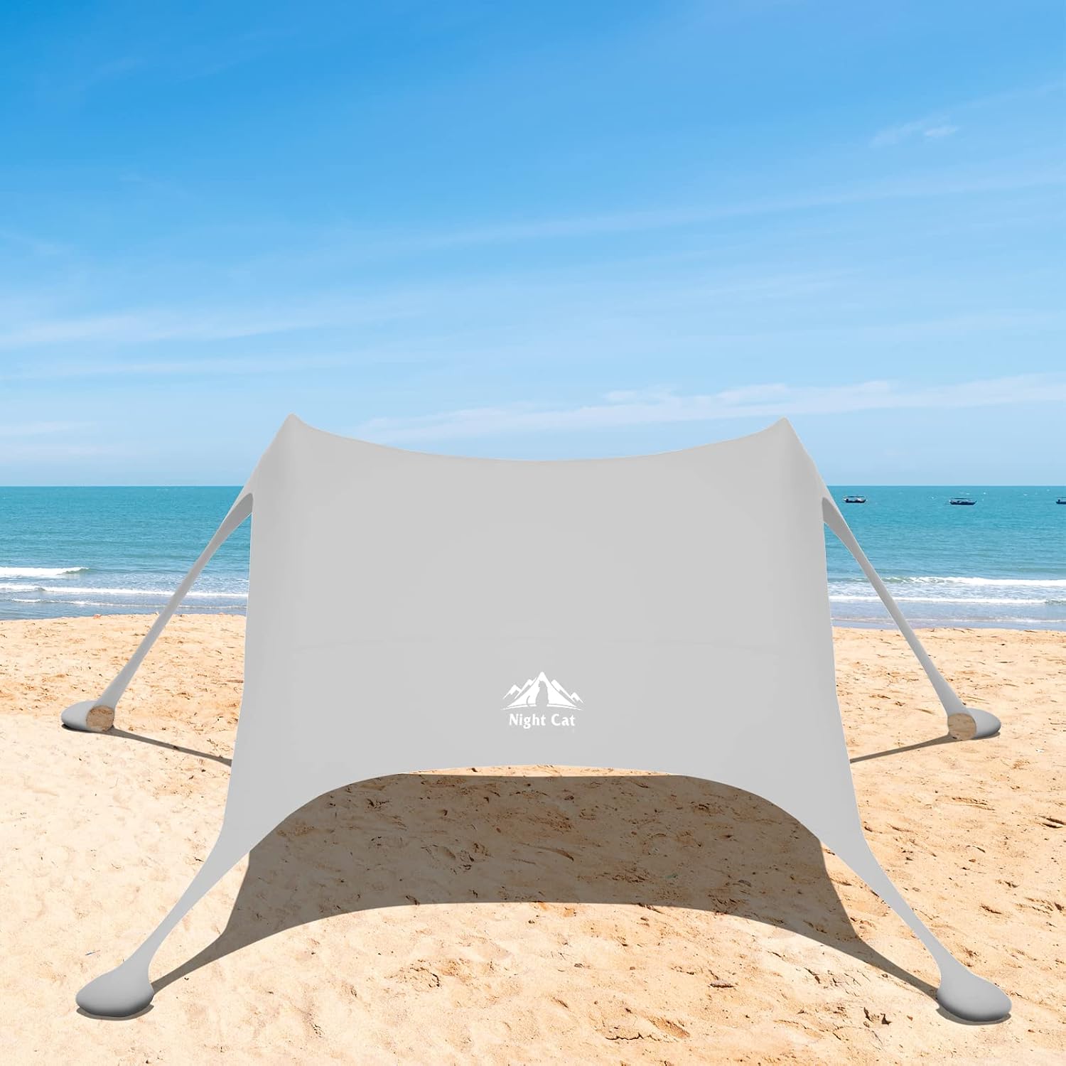Detalle 2 de Night Cat Strandzelt Lycra Schatten Zelt – UV-Schutz UPF50+, 3×2,8 m/2,1×2,1 m