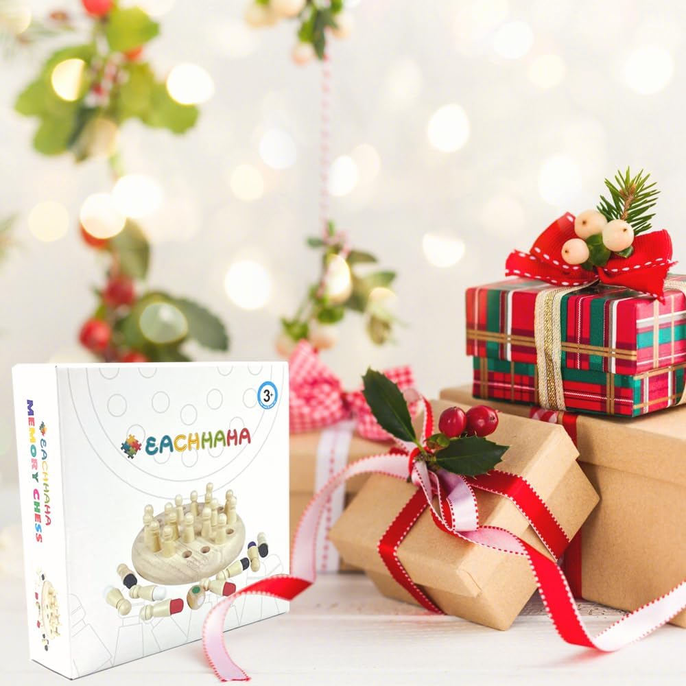 Thumbnail 3 de EACHHAHA Memory Chess en bois Montessori dès 3 ans : jeu de mémoire et reconnaissance des couleurs