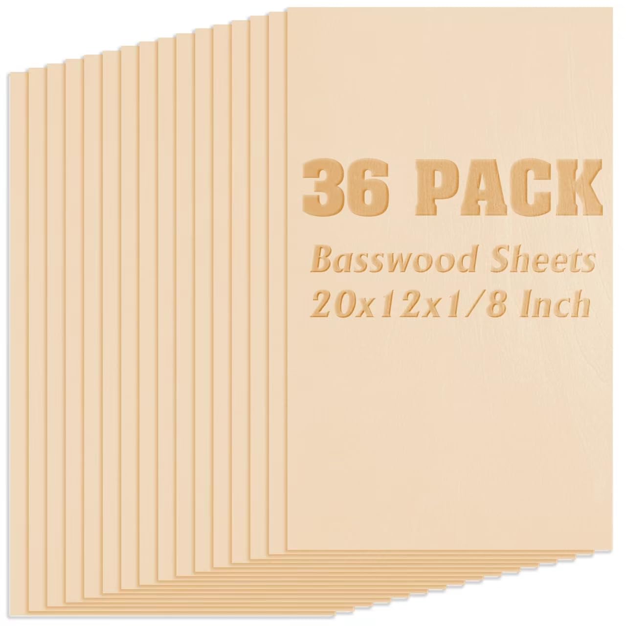 Thumbnail 6 de Mtalluste Basswood Sheets, 36-Pack 3mm Unfinished Wood for Crafts