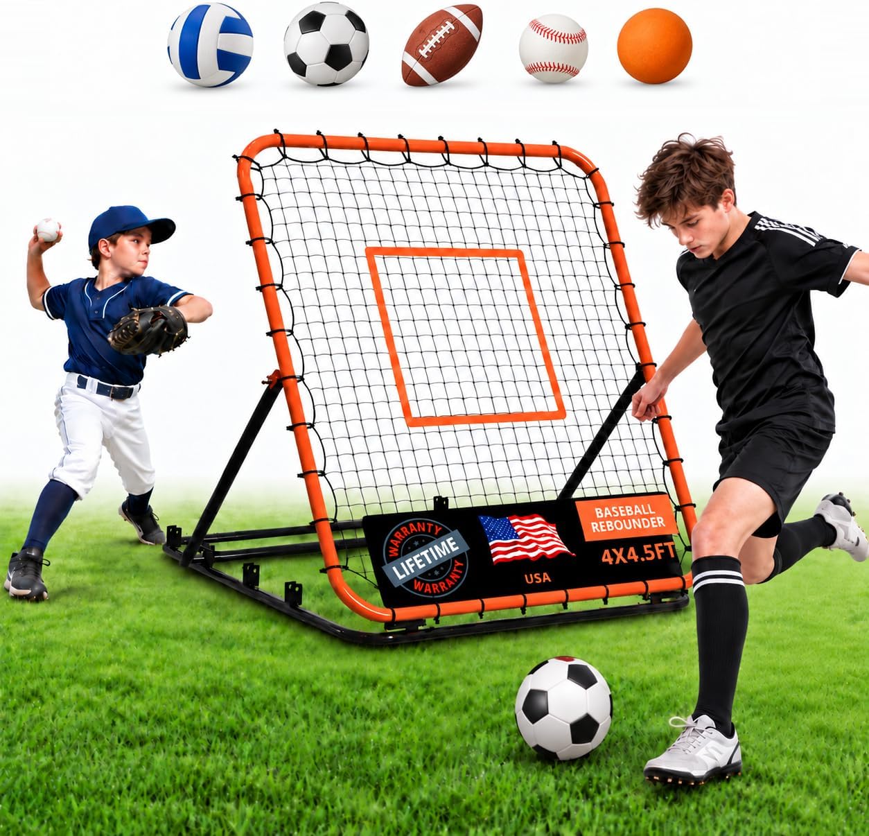 Detalle de ZVFOTN Baseball Rebounder Net 4x4.5 ft