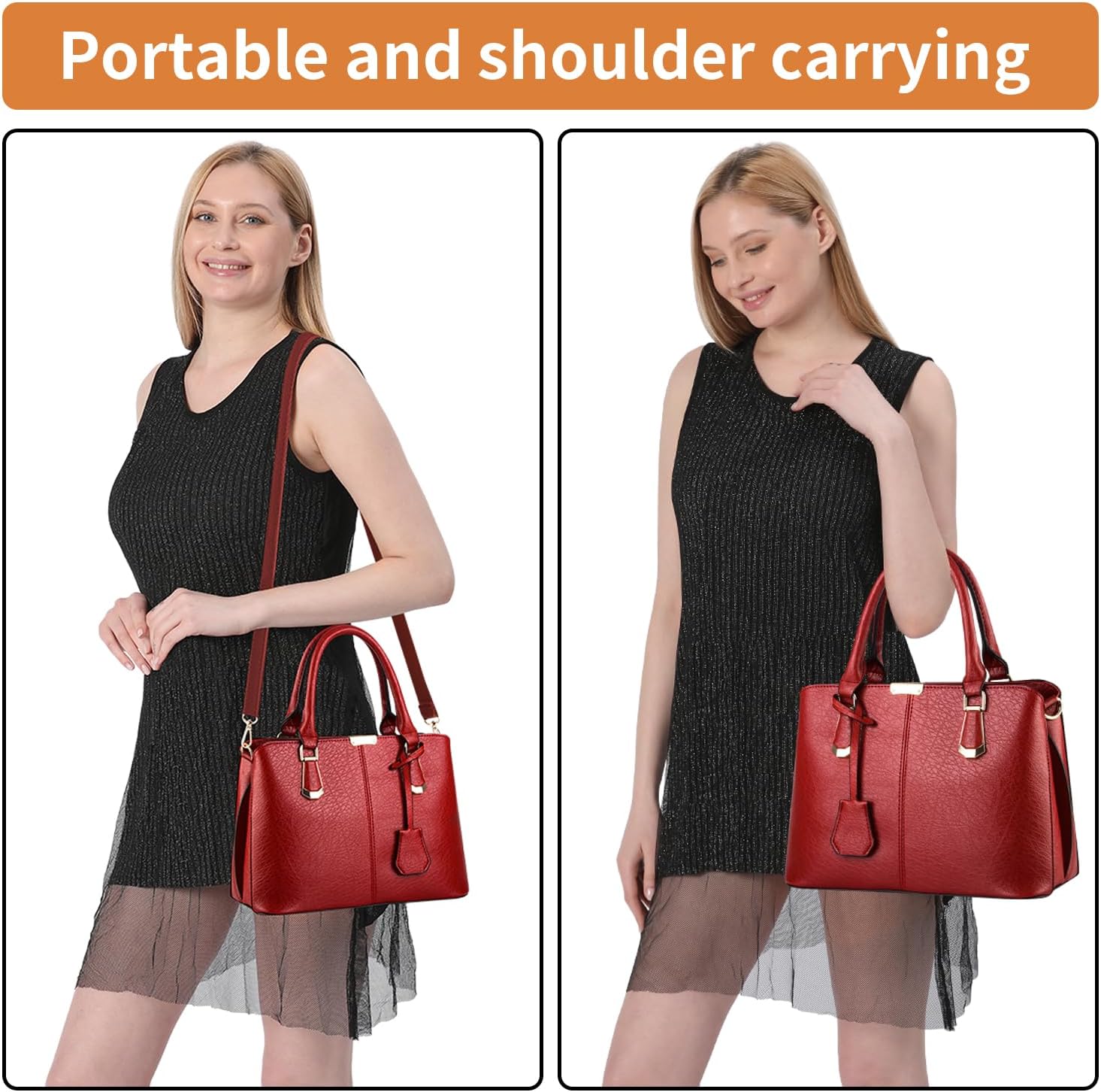 Detalle de ACNCN Womens Satchel Handbag Tote Purse with Top Handle and Removable Shoulder Strap