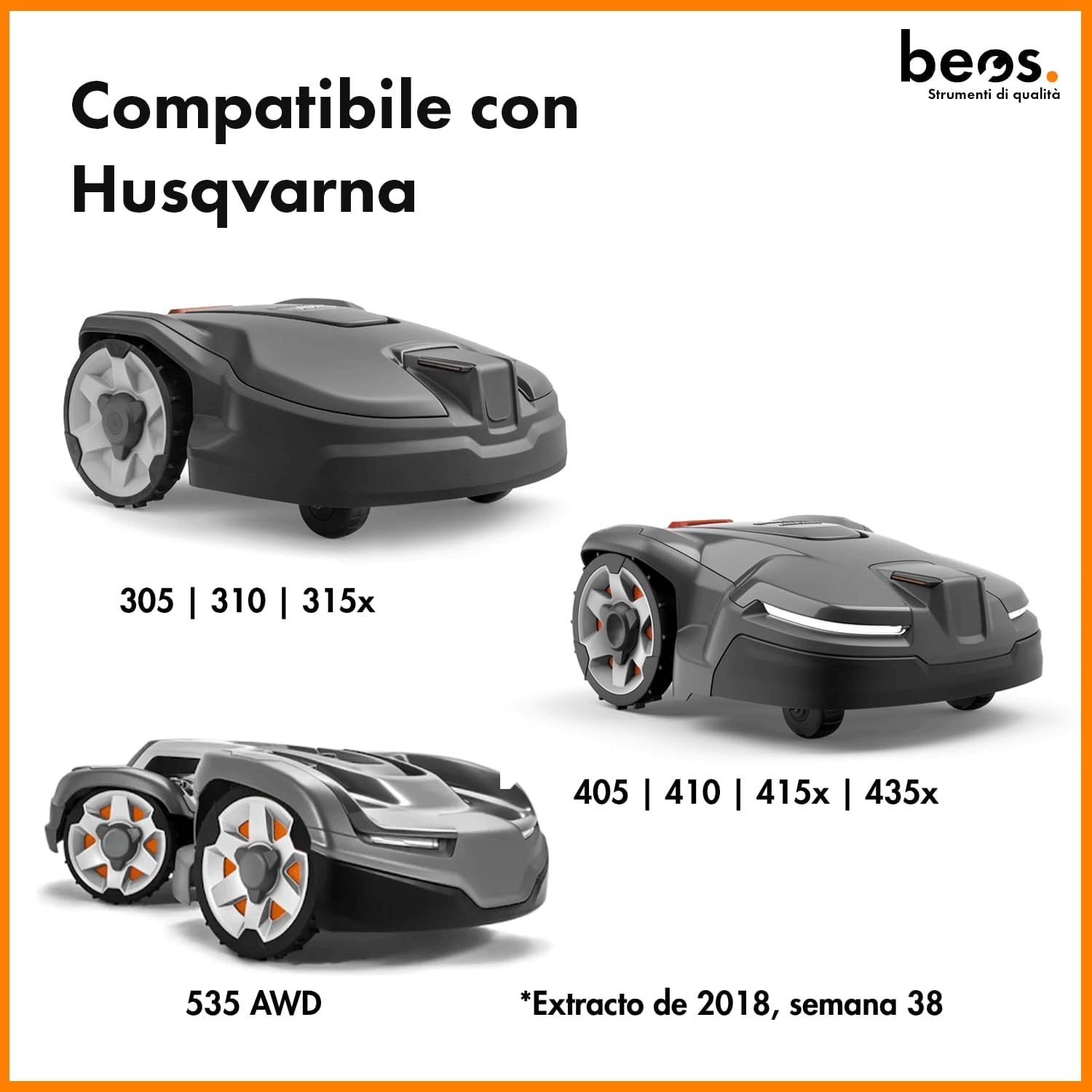 Thumbnail 2 de BEOS disco lama 7x per tosaggeba robotizzato (pattino rotante) compatibile Husqvarna Automower 305/310/315x/405/410/415x/535 AWD