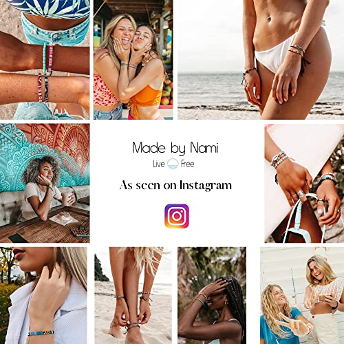 Detalle 2 de Made by Nami Pulsera Boho Surfer – Set de 3, 100% resistente al agua, ajustables