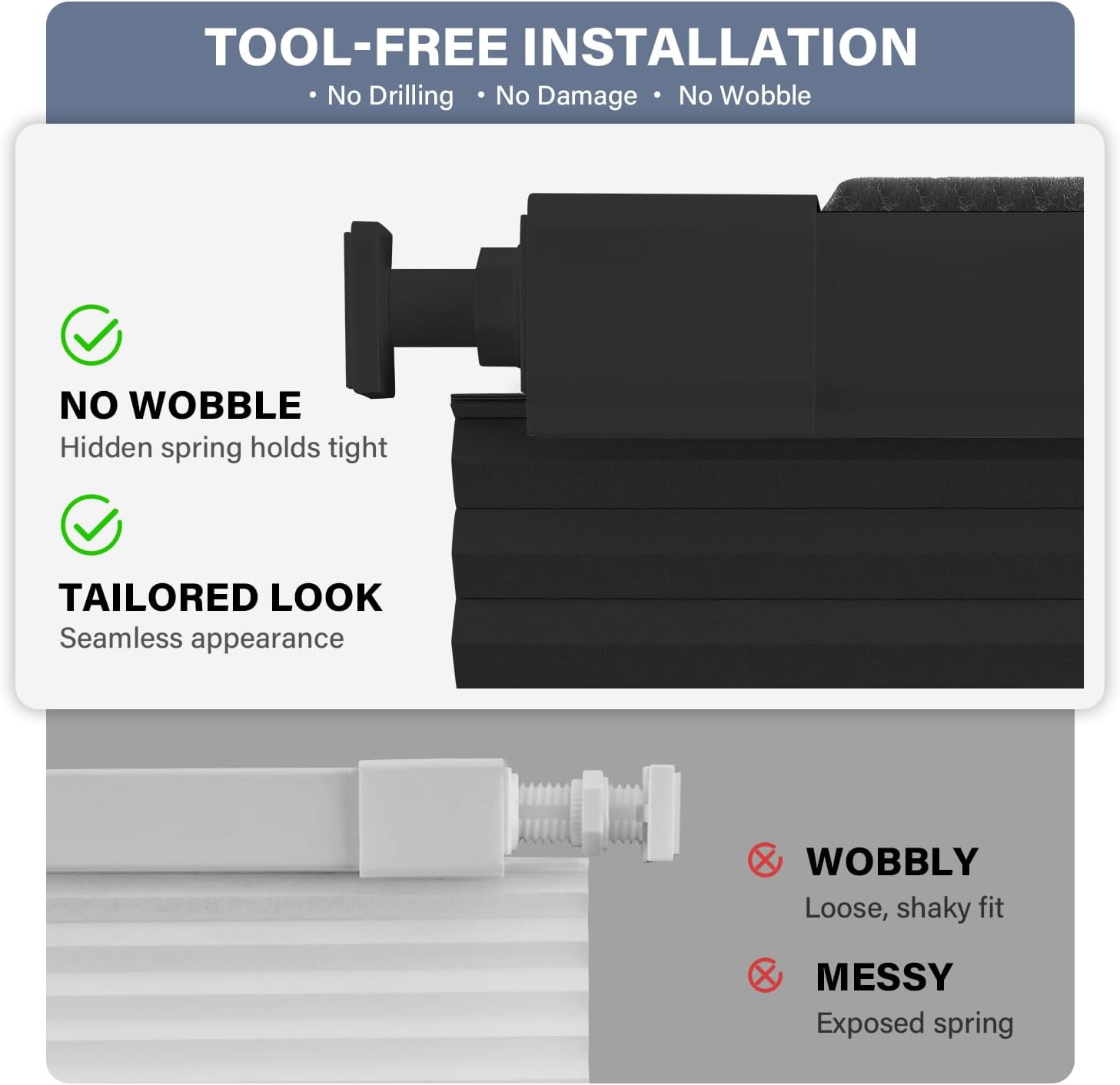 Thumbnail 4 de AOSKY 18" x 36" Cordless Blackout Cellular Shade, No-Drill Mount