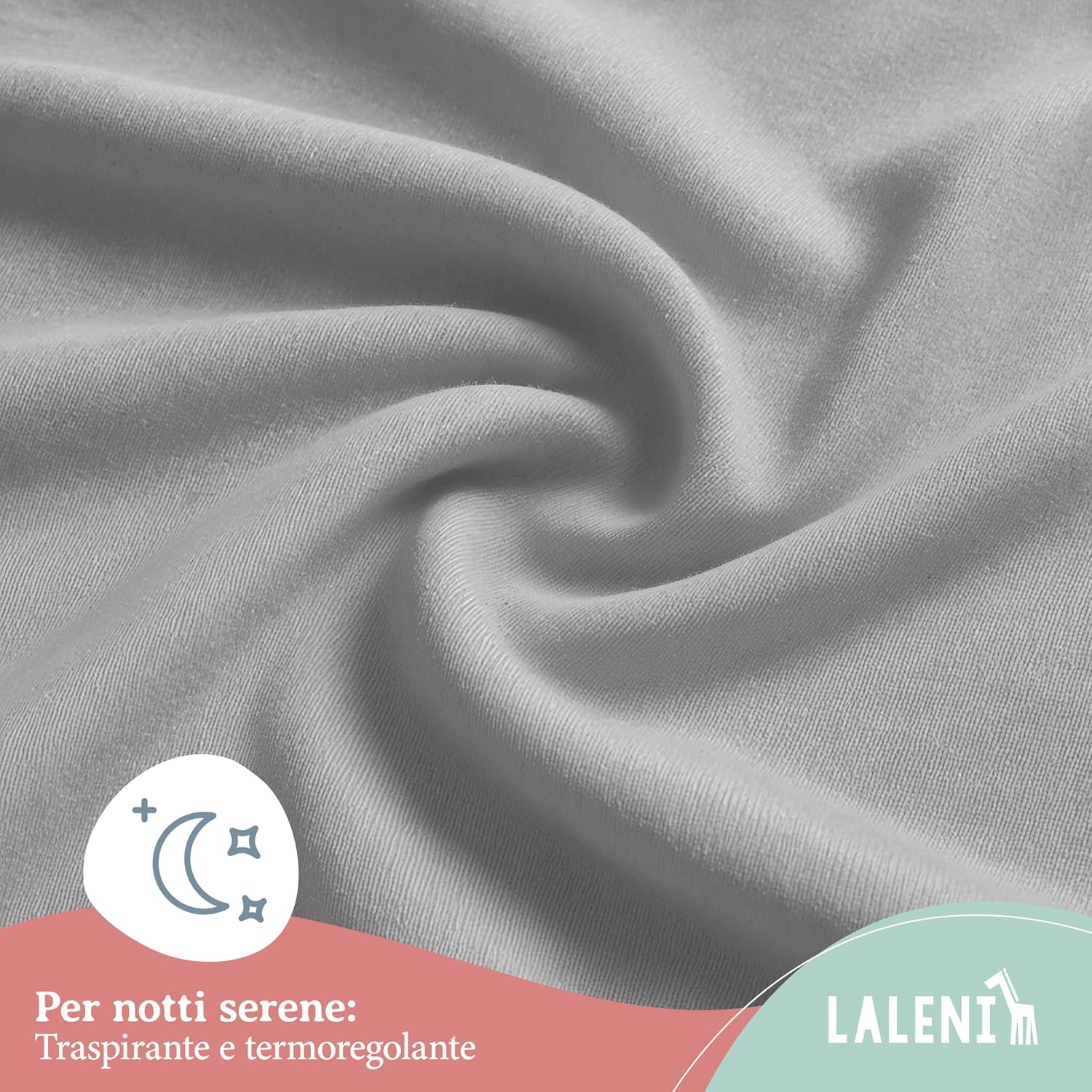 Thumbnail 4 de Laleni lenzuola culla e lettino 100x100 cm in cotone con angoli elastici (grigio) con coprimaterasso