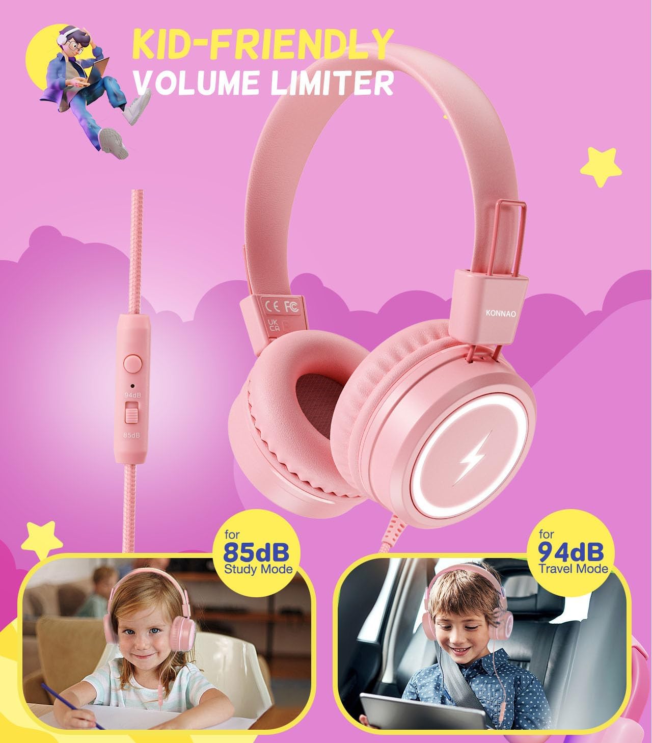 Thumbnail 3 de KONNAO Kid Headphones USB‑C 85dB