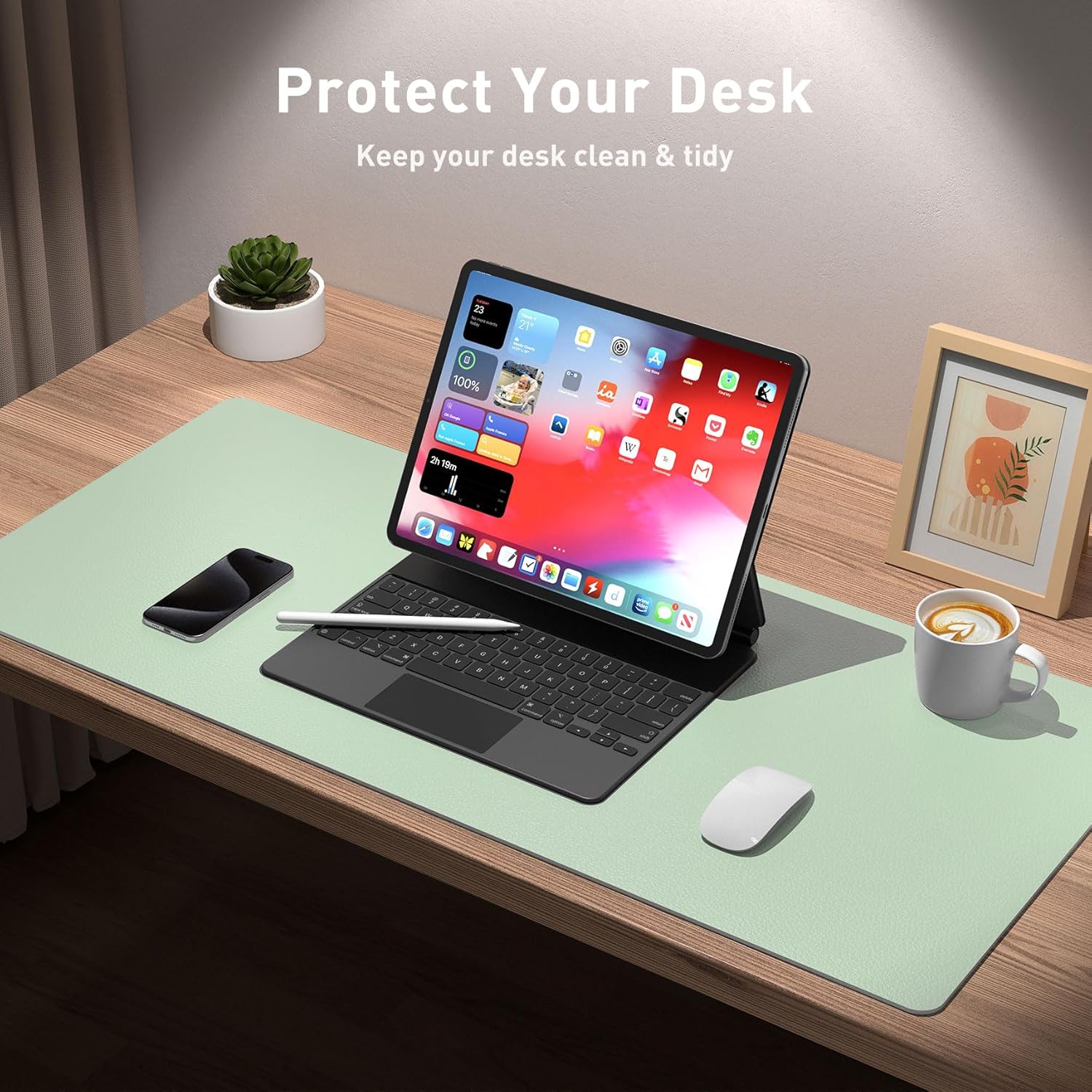 Thumbnail 3 de Aothia Large Synthetic Leather Desk Protector 48 x 17 in 🖥️