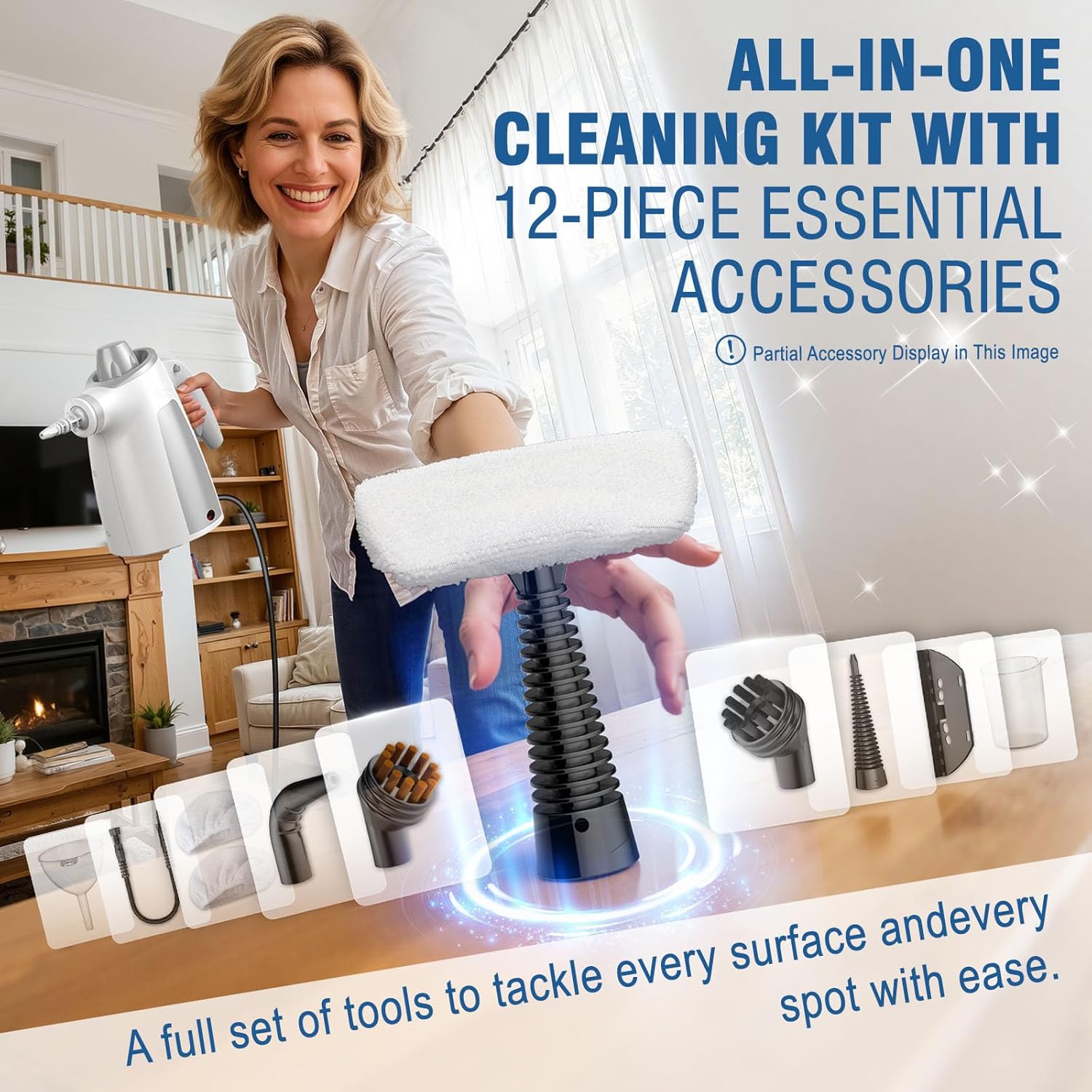 Thumbnail 5 de ASSCA Handheld Steam Cleaner 1050W: Portable, Chemical-Free Multi-Surface Cleaning
