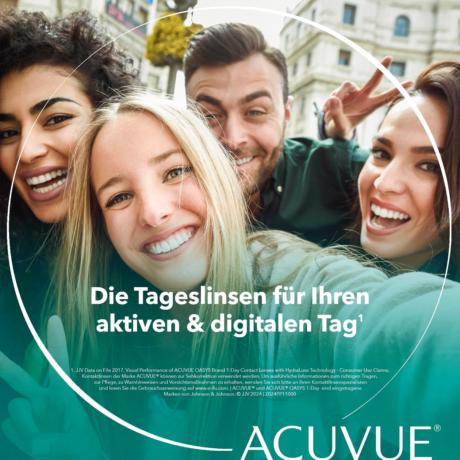 Detalle de ACUVUE OASYS 1-Day Tageslinsen – 90 Linsen, -4,25 dpt, BC 8,5, UV-Schutz