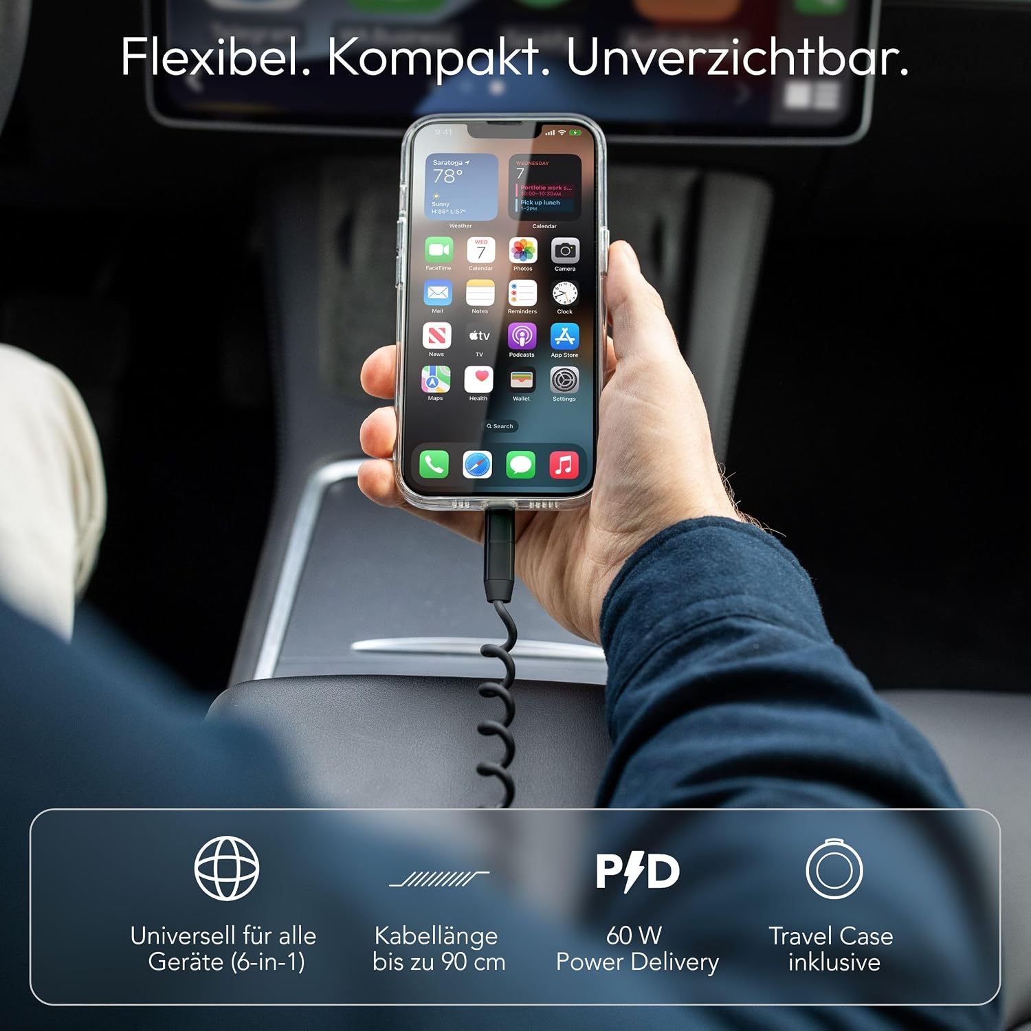 Detalle 2 de VONMÄHLEN allroundo eco 90 cm All-in-One Ladekabel