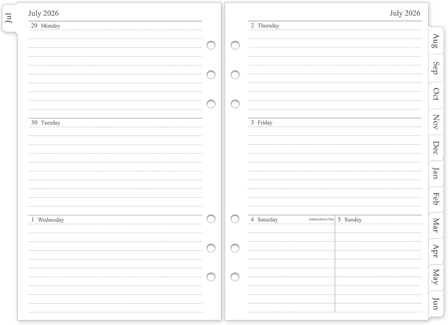 Thumbnail 6 de Weekly and Monthly Planner Refill, 6-Hole