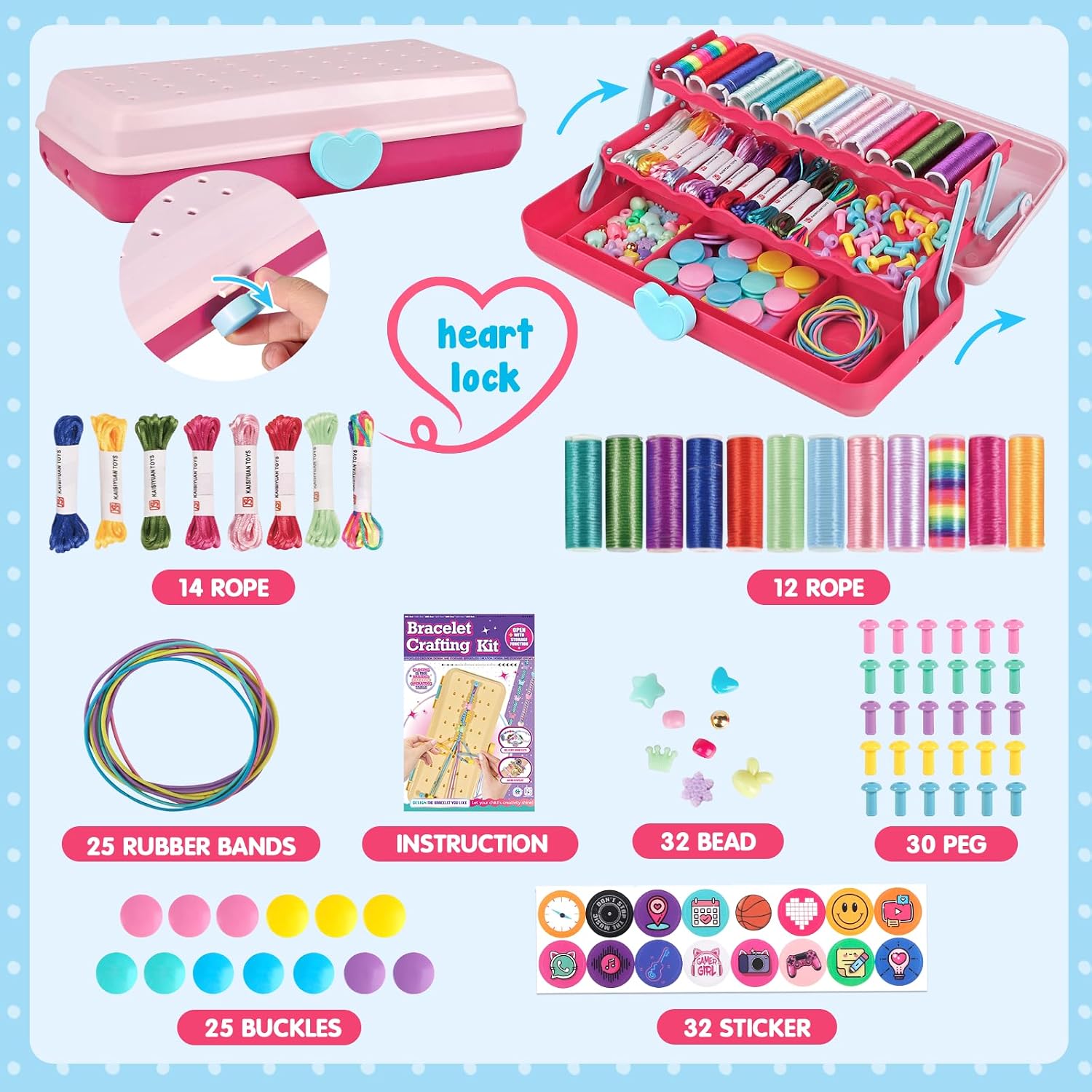 Detalle 2 de TingingYuli Kit de Pulseras de Amistad para Niñas 🎀