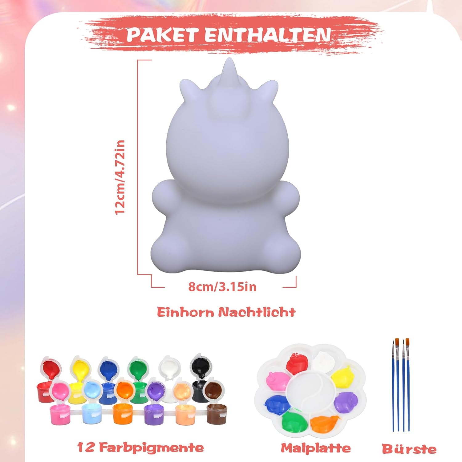 Detalle de SYAKZK Einhorn-Doodle-Nachtlicht Bastelset für Kinder zu Ostern