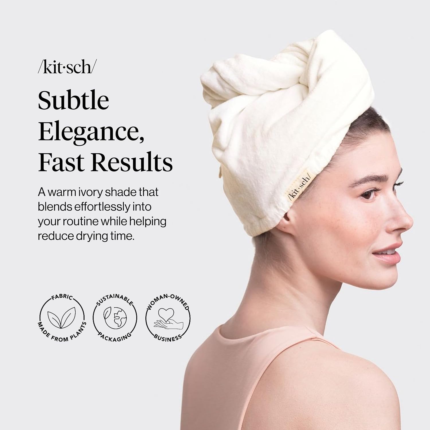 Detalle 2 de Kitsch Microfiber Hair Towel Wrap Super-Absorbent