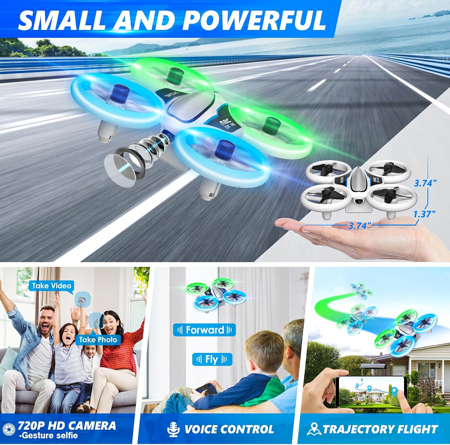 Detalle 2 de M2C Mini Drone 720P camera with 3 batteries