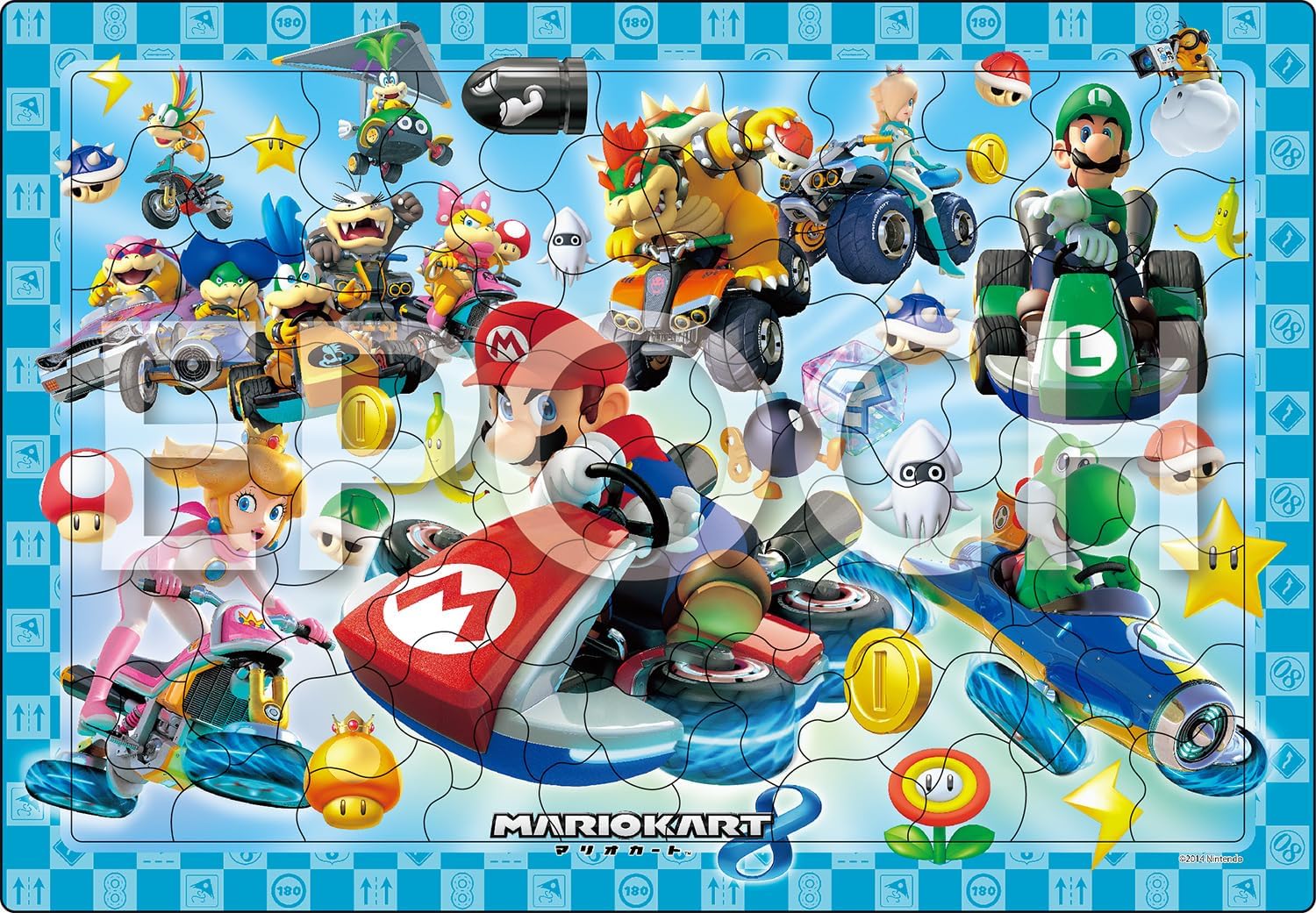 Detalle de エポック社 24-196 アポロのステップパノラマパズル マリオカート 3段階・台紙付き