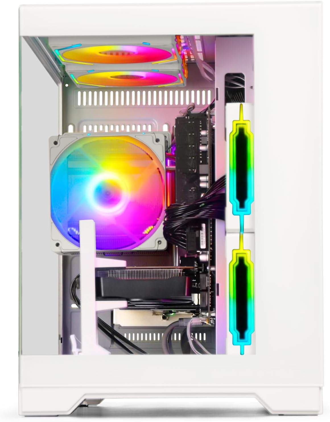 Detalle de WIWB Gaming PC Desktop with Ryzen 5 5500, RX 6500 XT 4GB, 16GB RAM, 512GB NVMe