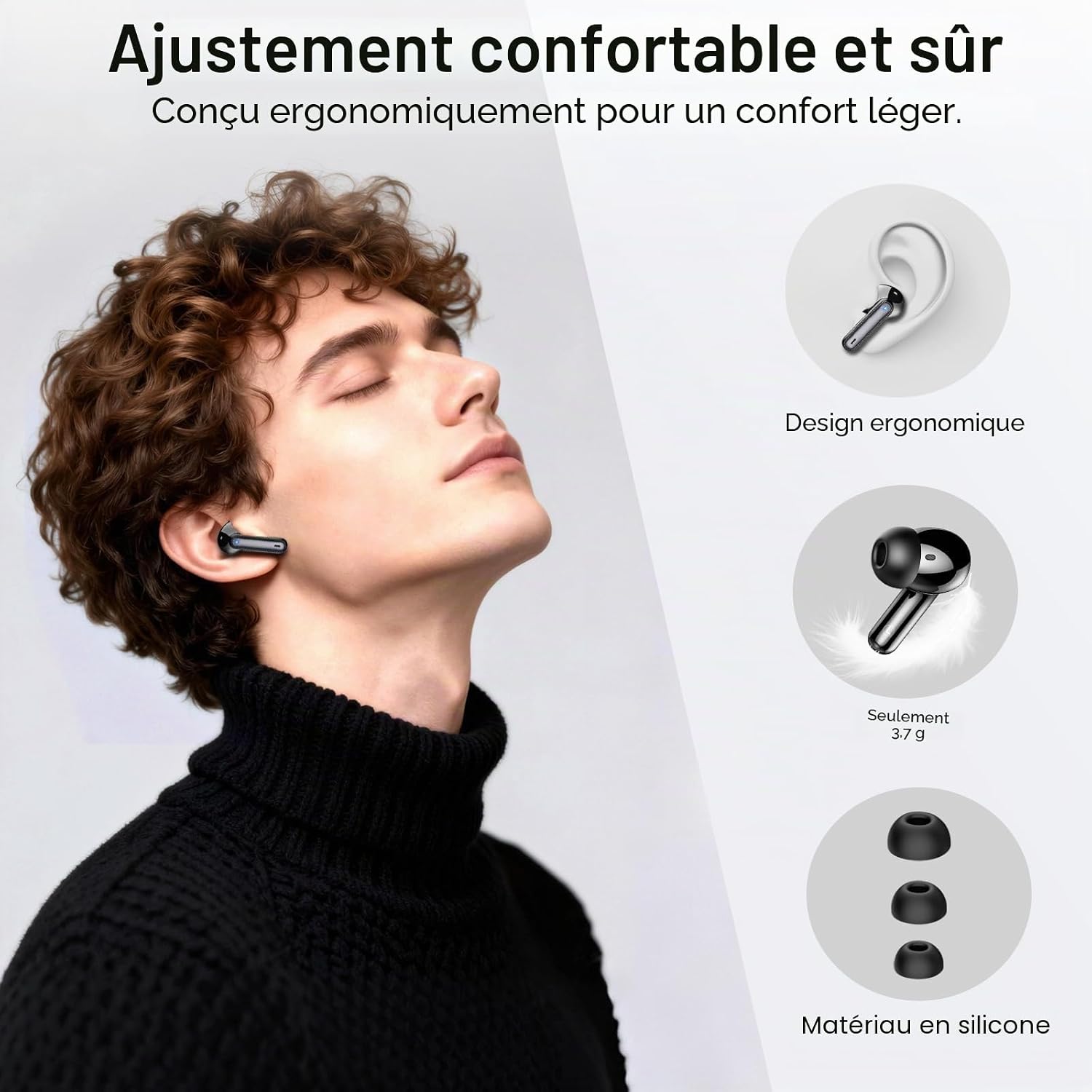 Detalle de Ecouteurs Bluetooth sans Fil xinwld A97 Pro : réduction de bruit, 40H et IP67, son HiFi 5.4