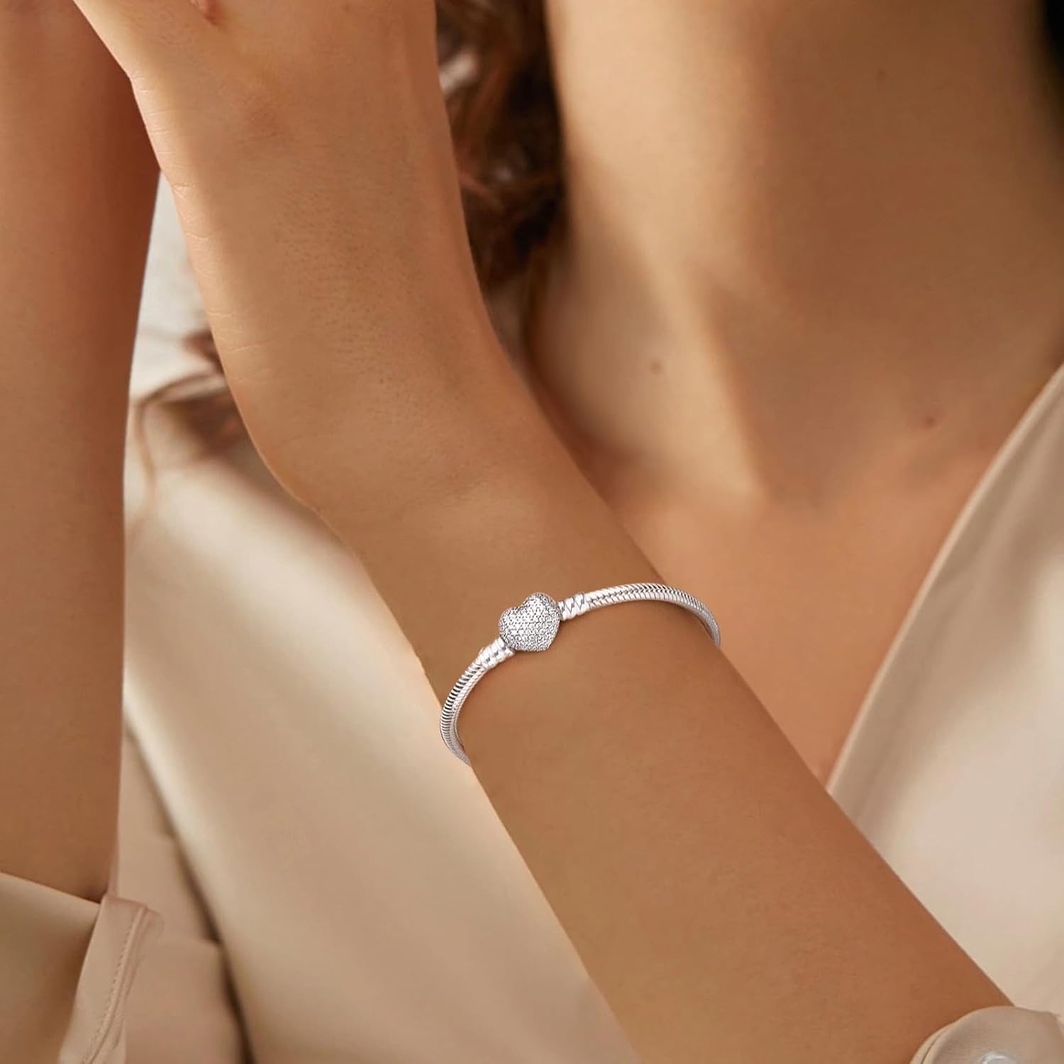 Thumbnail 1 de APUUESN Sterling Silber Charms Armband mit Logogravur – Moments-Serie (925, hypoallergen), in 17 bis 21 cm