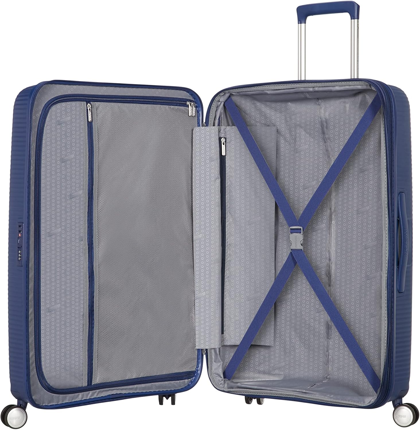 Detalle de American Tourister Soundbox Trolley L espandibile 77 cm, TSA 97/110 L in Midnight Navy