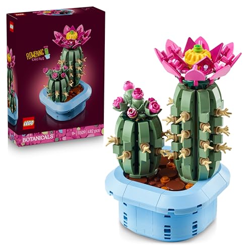 Detalle de LEGO Botanicals Flowering Cactus: Artificial Plant Duo in Pastel Pot