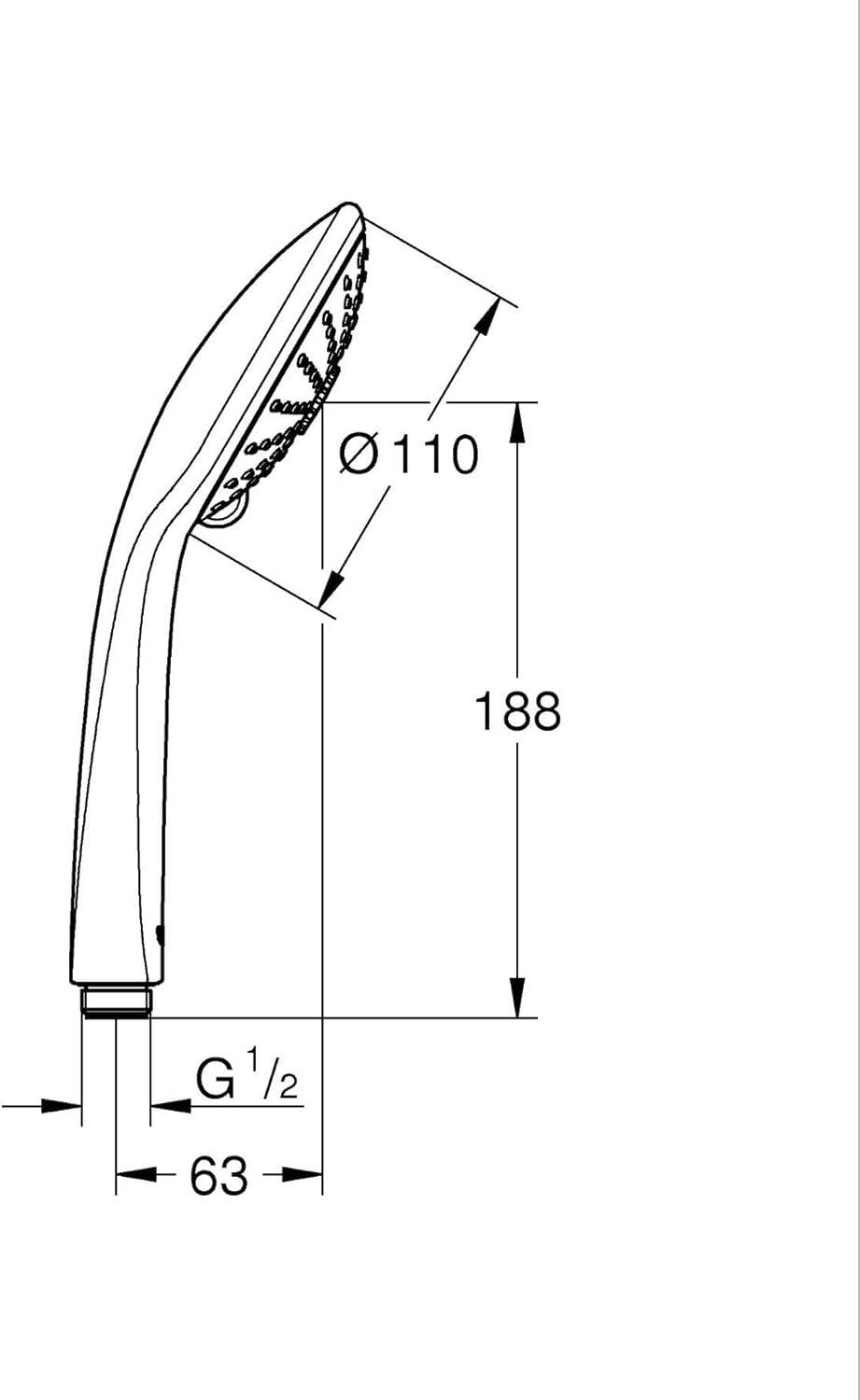 Thumbnail 2 de GROHE Vitalio Joy 110 – Pommeau de douche rond 3 jets, 11 cm, chromé, économie d'eau