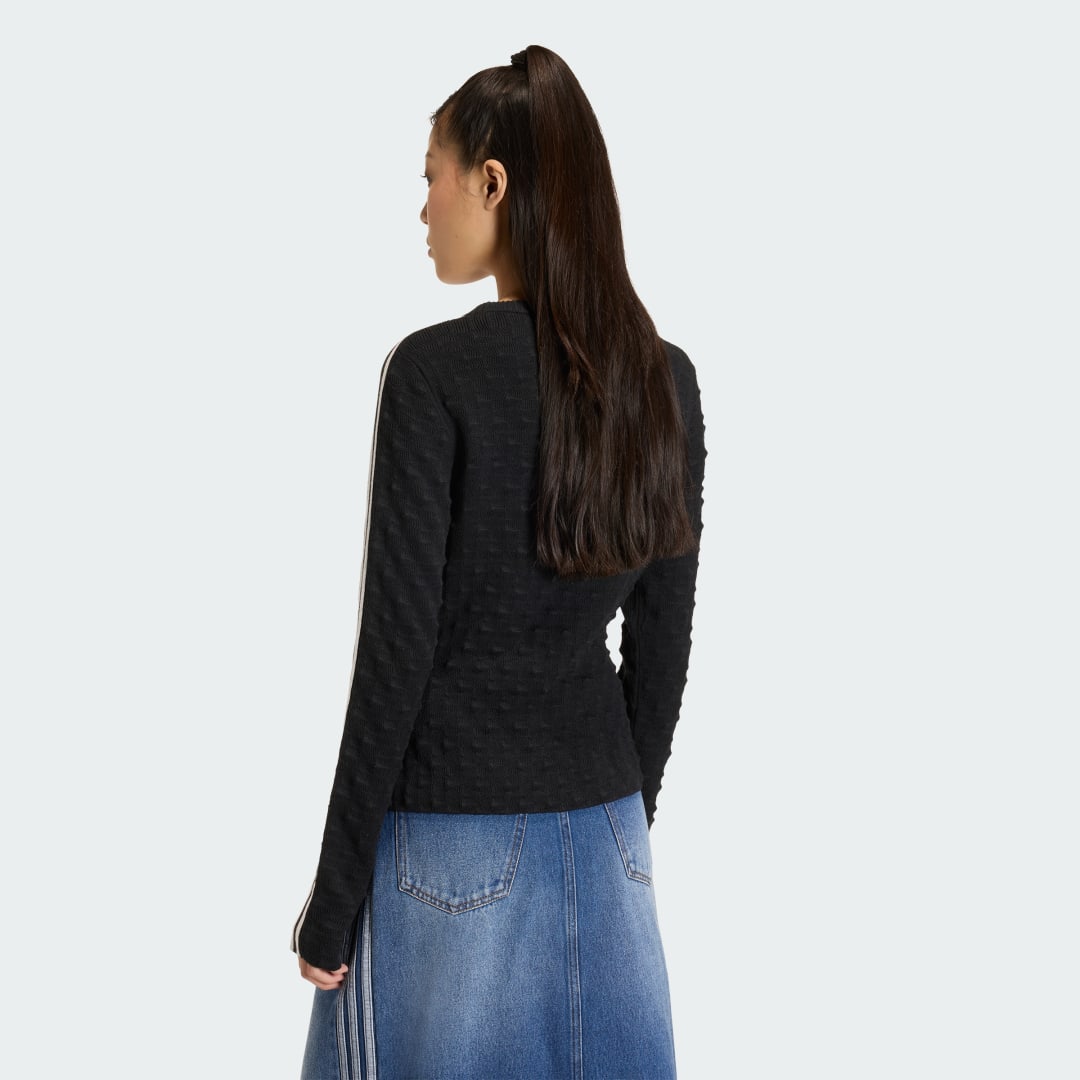 Detalle 2 de SUDADERA ENTALLADA DE PUNTO PICOT Adidas Originals – negro