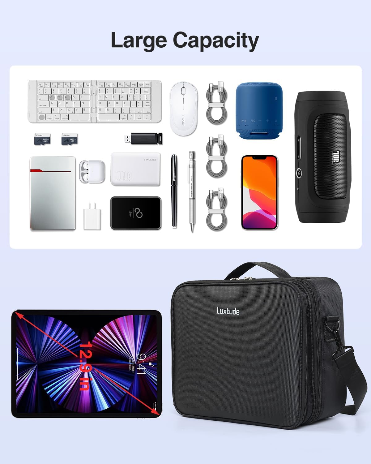 Detalle 2 de Luxtude EVA Large electronics organiser 13in