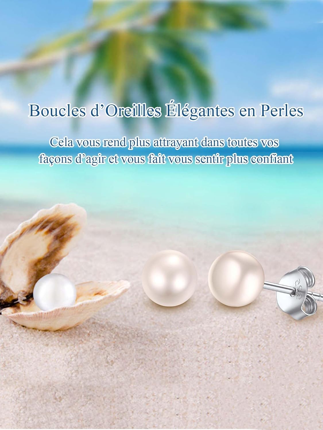 Thumbnail 4 de ChicSilver boucles d’oreilles perle de culture d’eau douce anti-allergique en argent 925 (lots de 3 paires, clous 6/8/10 mm)