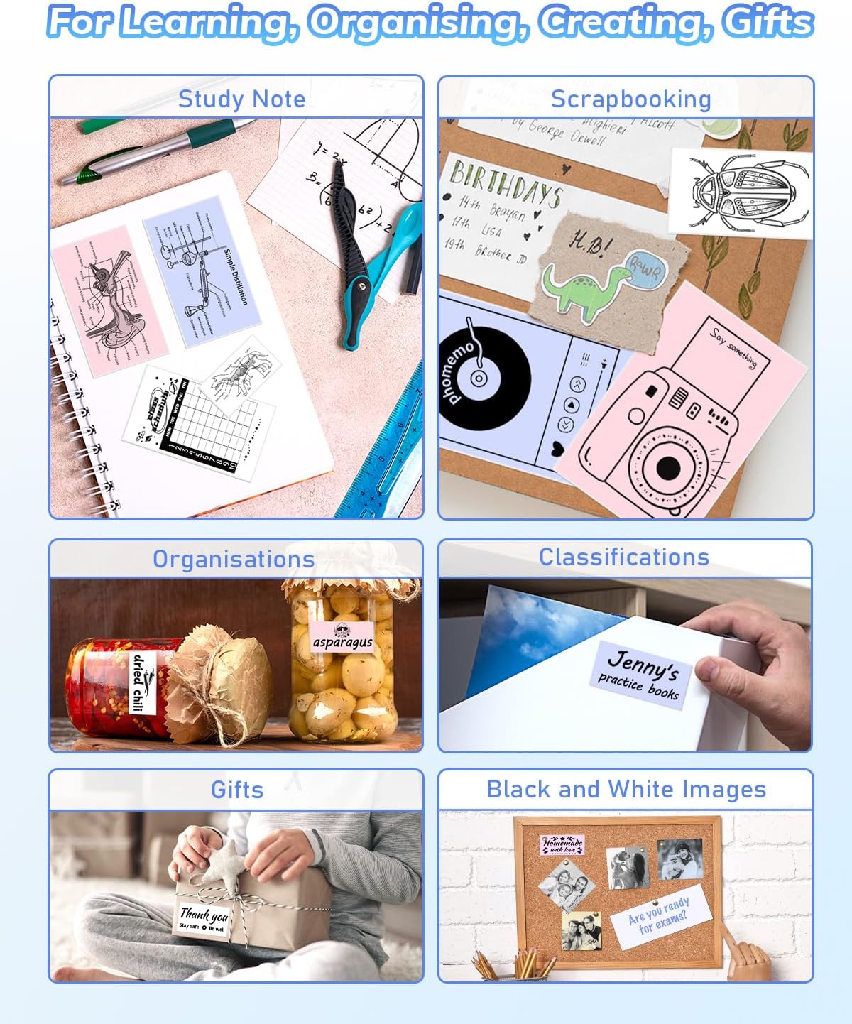 Thumbnail 5 de Phomemo P2S stampante termica portatile con adesivi e carta termica 300 dpi per smartphone