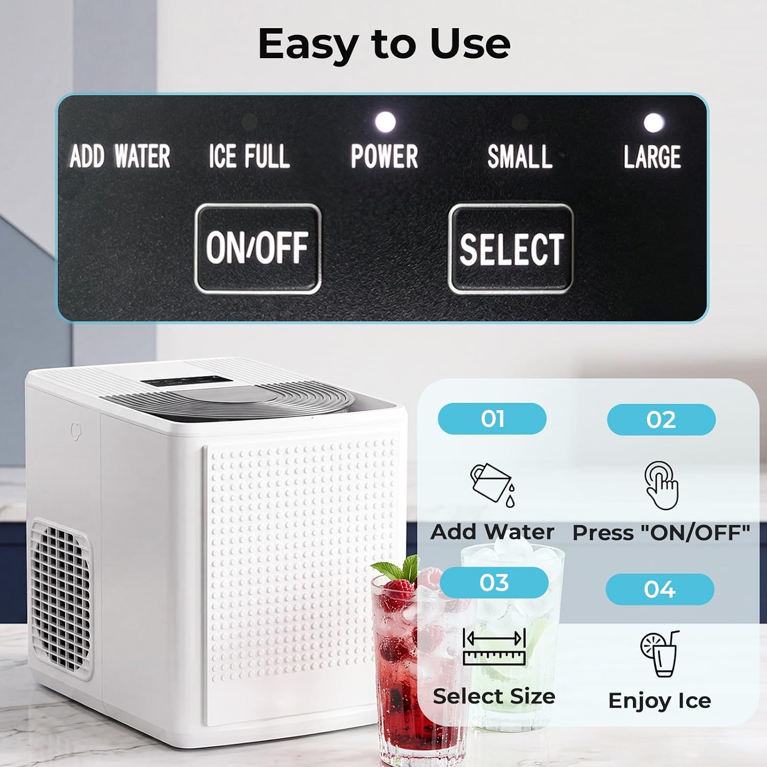 Thumbnail 4 de Antarctic Star Bullet Ice Maker Countertop, 2 Ice Sizes, Self-Cleaning