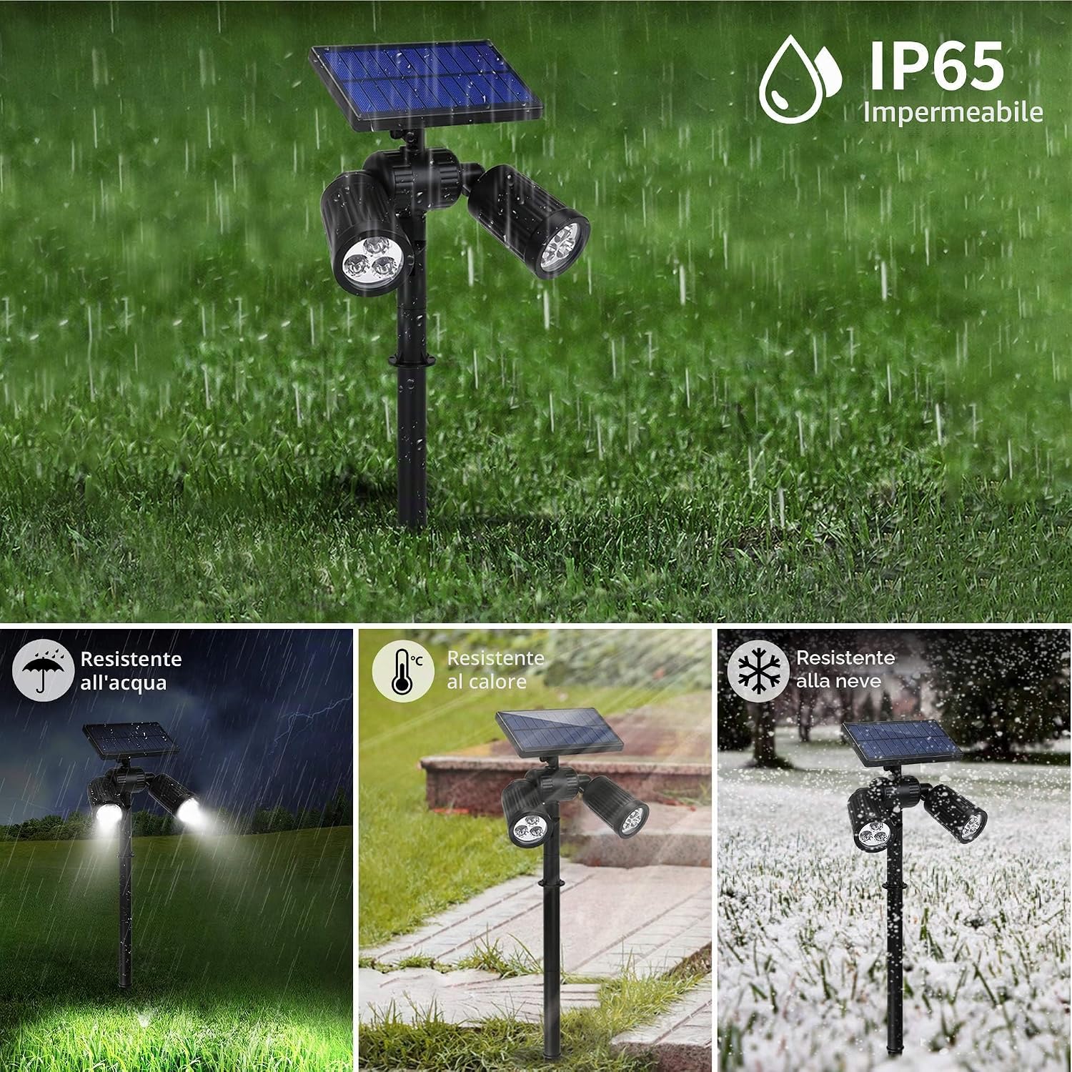 Thumbnail 6 de ARTINABS Lampada Solare da Esterno 2 in 1 con 6 Posizioni Regolabili – Kit 2 Pezzi