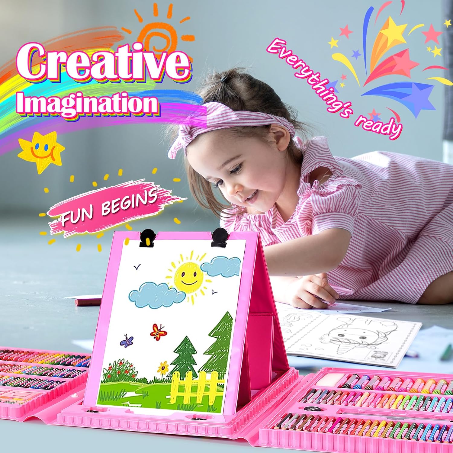 Thumbnail 5 de HappyGoLucky Unicorn Gifts for Girls – 208-Piece Art Set for Kids Aged 3–9