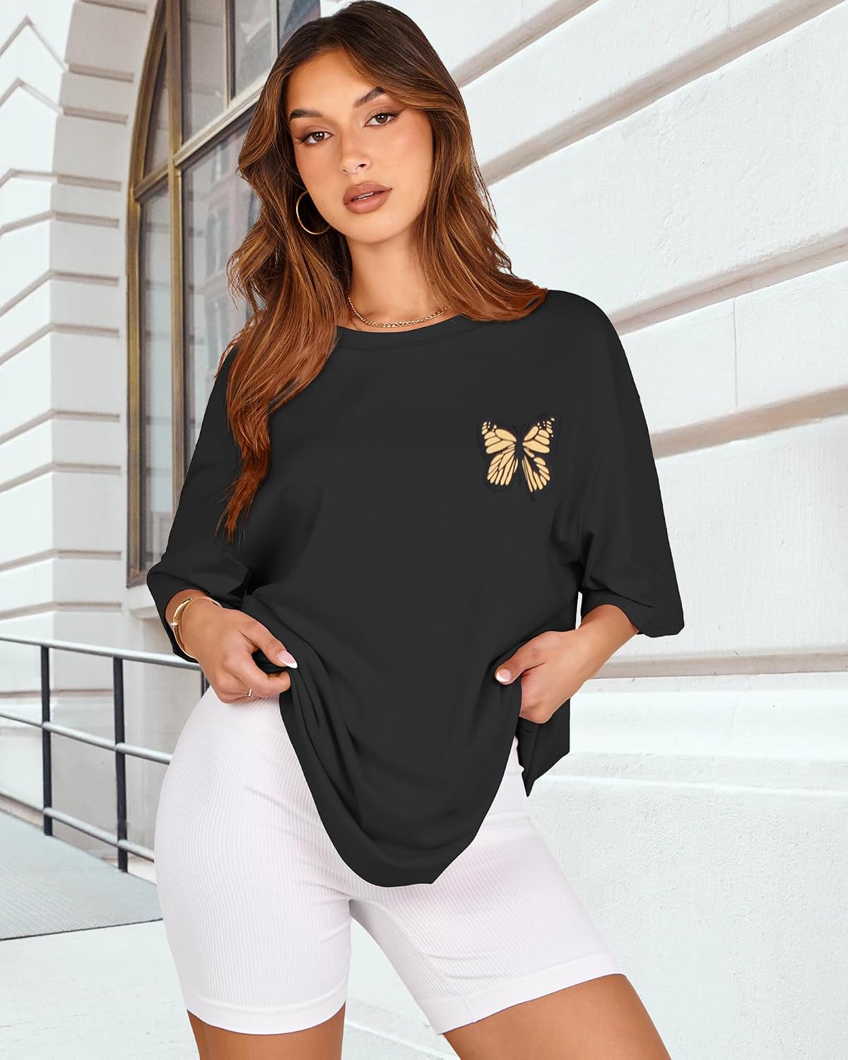 Thumbnail 6 de Womens Oversized Graphic T-Shirt with Crew Neck – Short Sleeve Loose Fit (2026)
