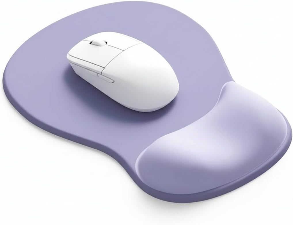 Detalle de Giecy Mouse Pad with Gel Wrist Rest (Purple) — ergonomic wrist support for office and home
