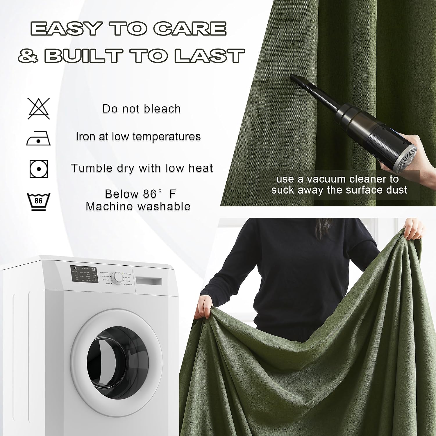 Thumbnail 6 de DUALIFE Pinch Pleated Curtains 63 Inches Long