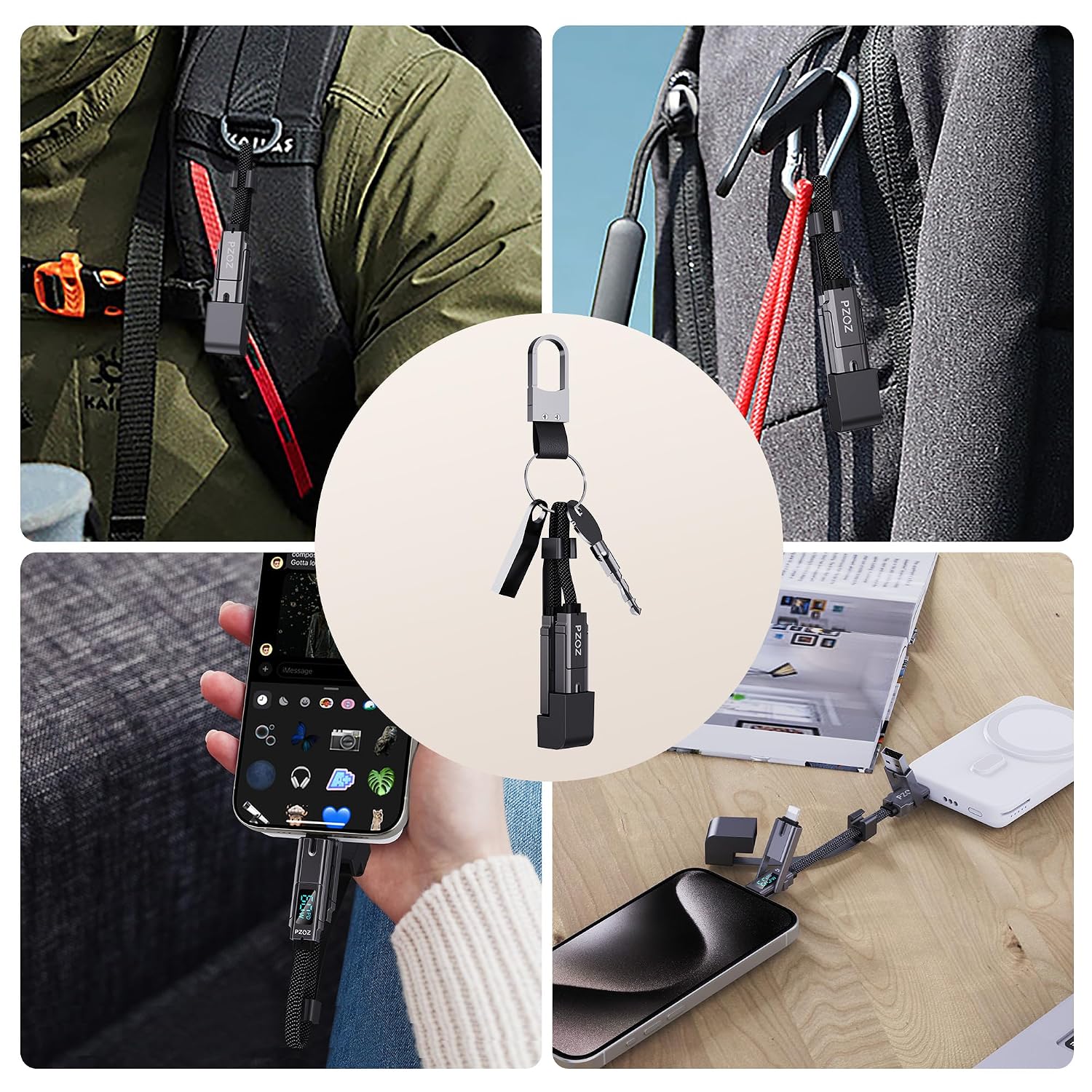 Thumbnail 5 de PZOZ Multi Charger Cable 60W keychain fast charging cable