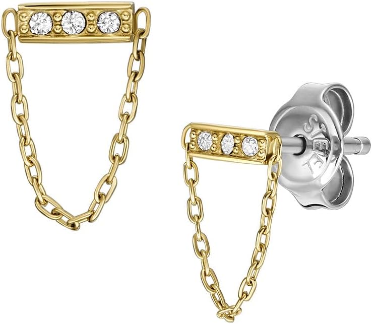 Thumbnail 1 de Fossil Damen-Ohrringe aus goldfarbenem Edelstahl mit Poussette-Verschluss