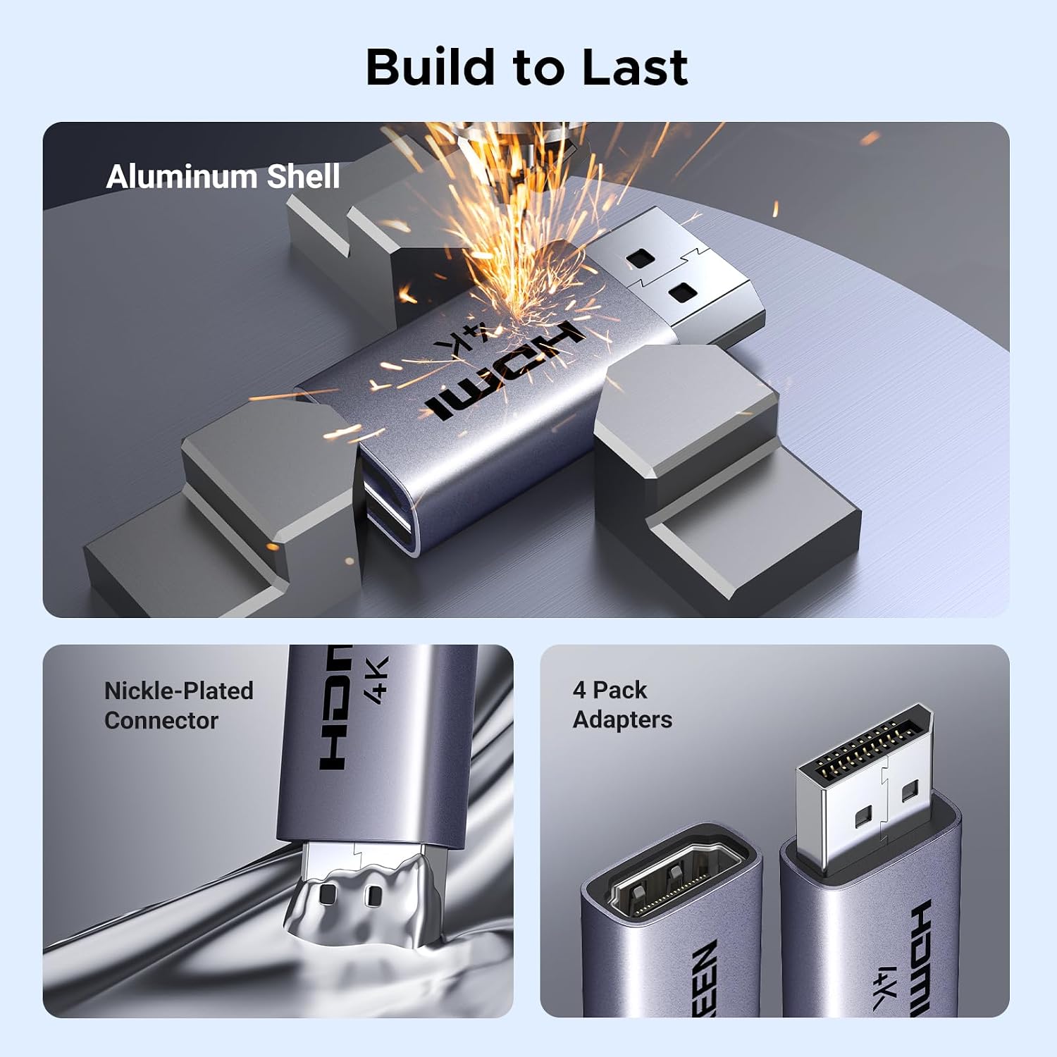 Thumbnail 6 de UGREEN 4 Pack DisplayPort to HDMI Adapters, Aluminium, 4K@30Hz, One-Way