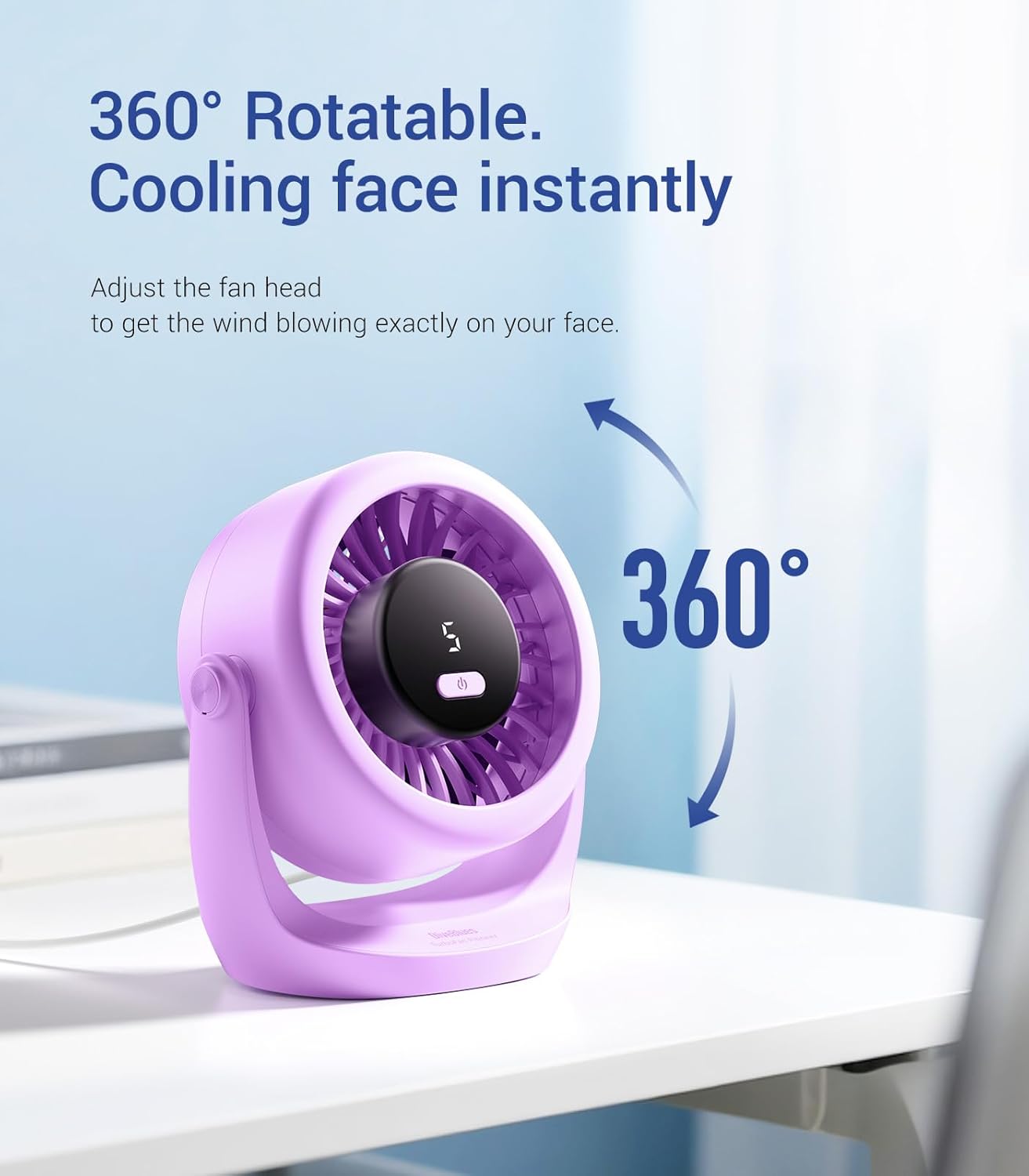 Detalle de Diveblues TurboBreeze 5” Portable USB Desk Fan