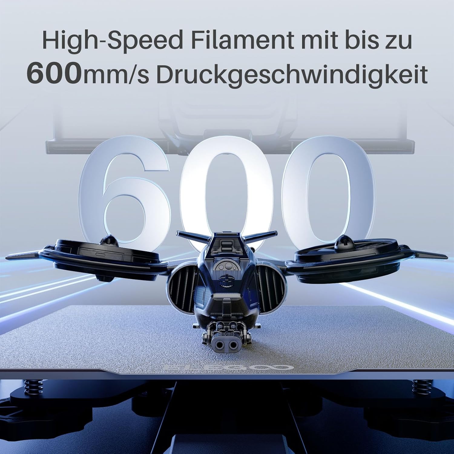 Thumbnail 1 de ELEGOO High Speed PLA+ Filament 1,75 mm Schwarz – 4 KG/1 KG Spule, Hochgeschwindigkeitsdruck bis 600 mm/s