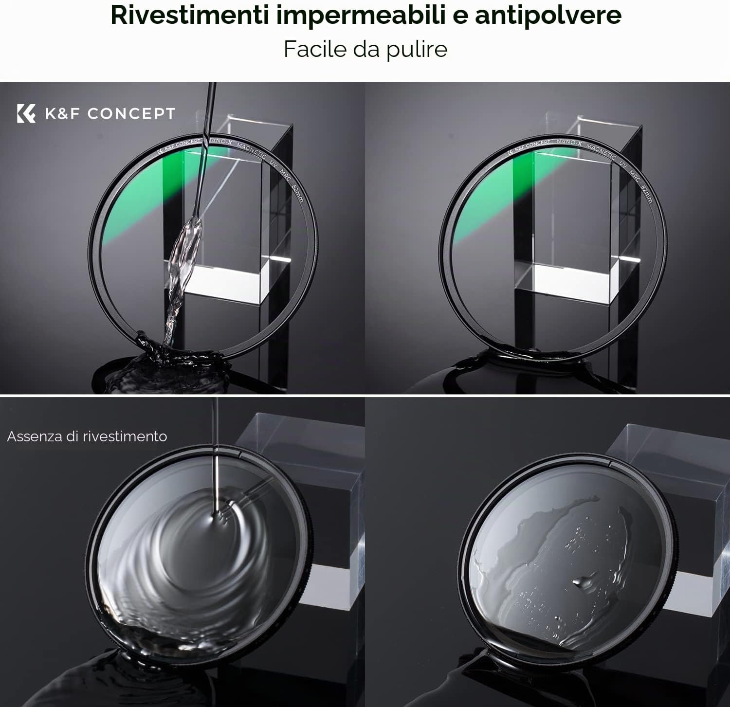 Thumbnail 6 de K&F CONCEPT Nano-Xcel 72mm: Filtro UV Magnetico con Copriobiettivo 2-in-1 e 28-Strati Nano Rivestimenti