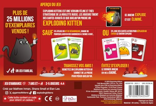Detalle de Asmodee Exploding Kittens – Jeu de Base (Cartes d’Ambiance)