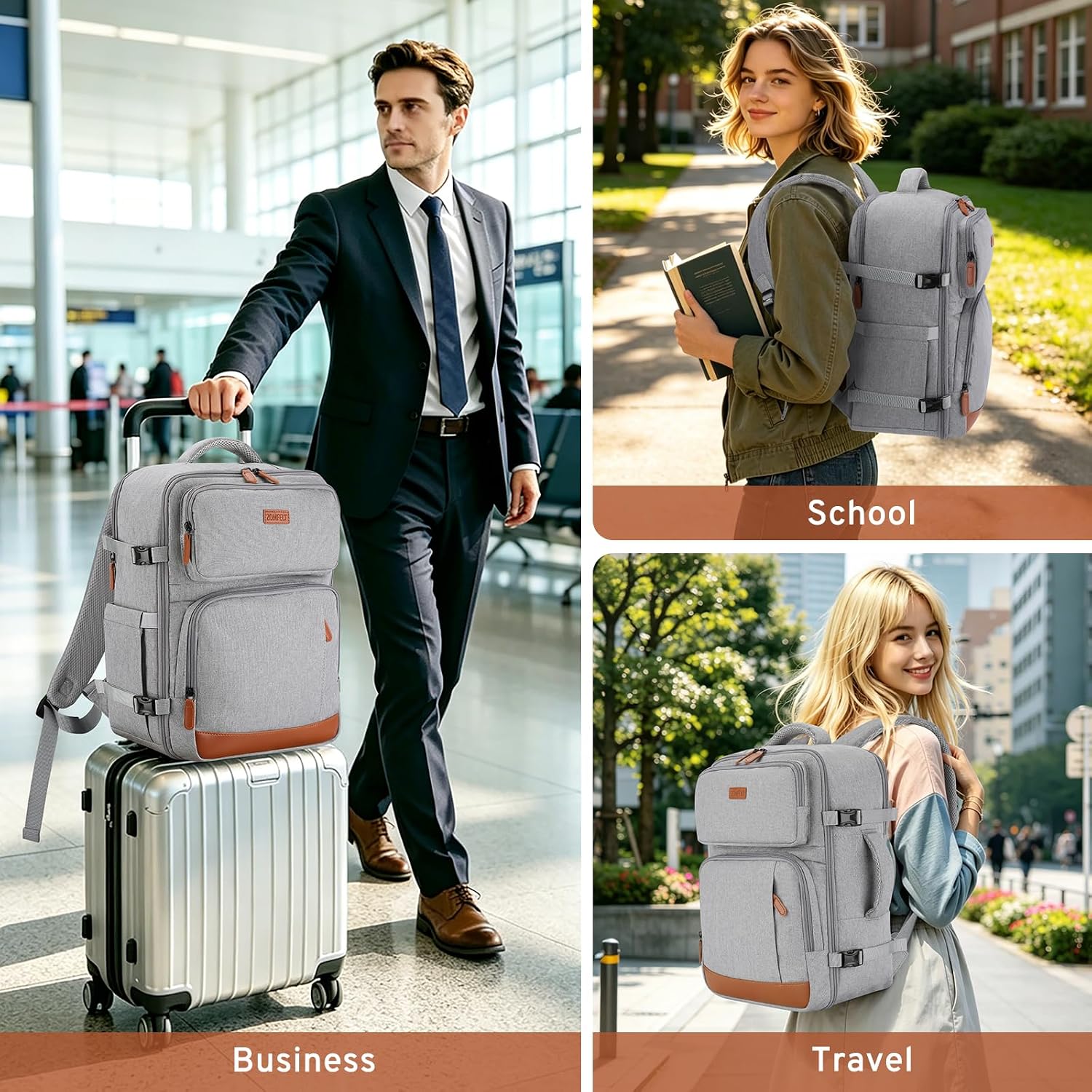 Detalle 2 de ZOMFELT Ryanair 40x30x20 Cabin Bag 24L Underseat Travel Backpack